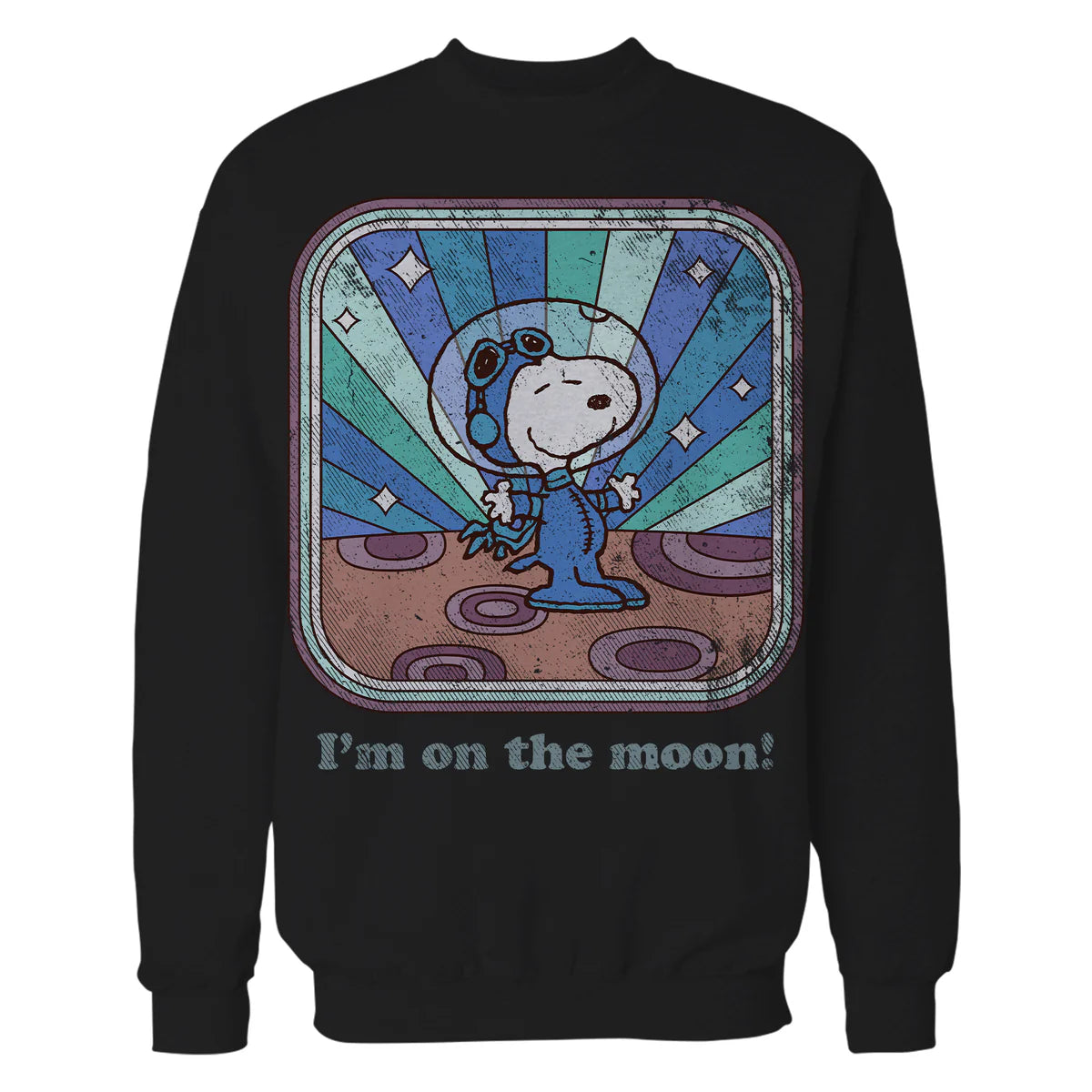 Peanuts Groovy Vibes Snoopy Astronaut Moon Vintage Space Official Sweatshirt