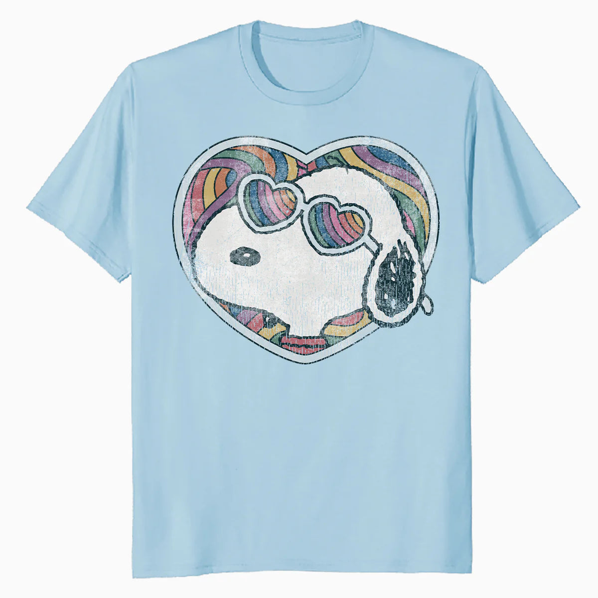 Peanuts Groovy Vibes Snoopy Love Heart Shades Retro Festival Official Men's T-Shirt