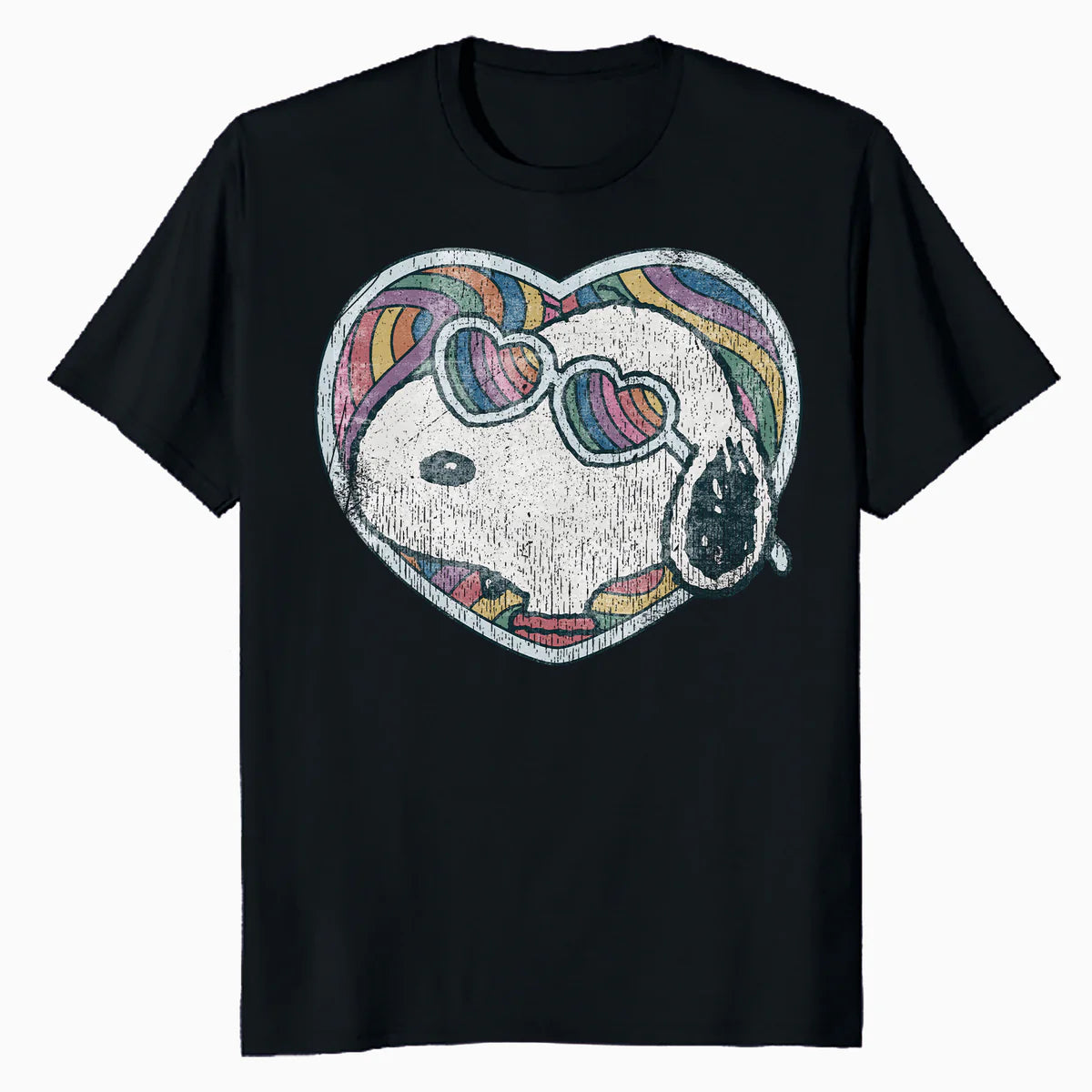 Peanuts Groovy Vibes Snoopy Love Heart Shades Retro Festival Official Men's T-Shirt