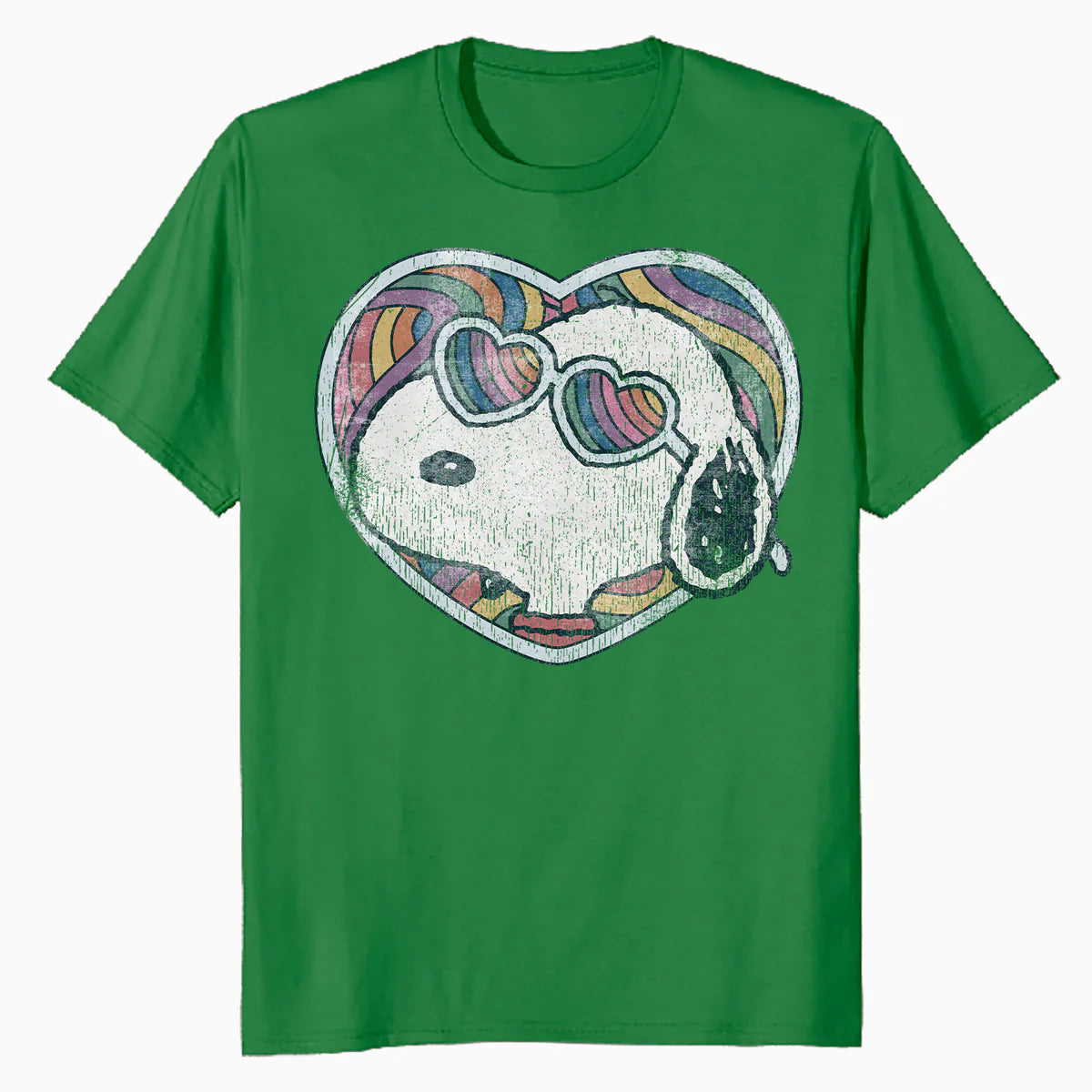 Peanuts Groovy Vibes Snoopy Love Heart Shades Retro Festival Official Men's T-Shirt