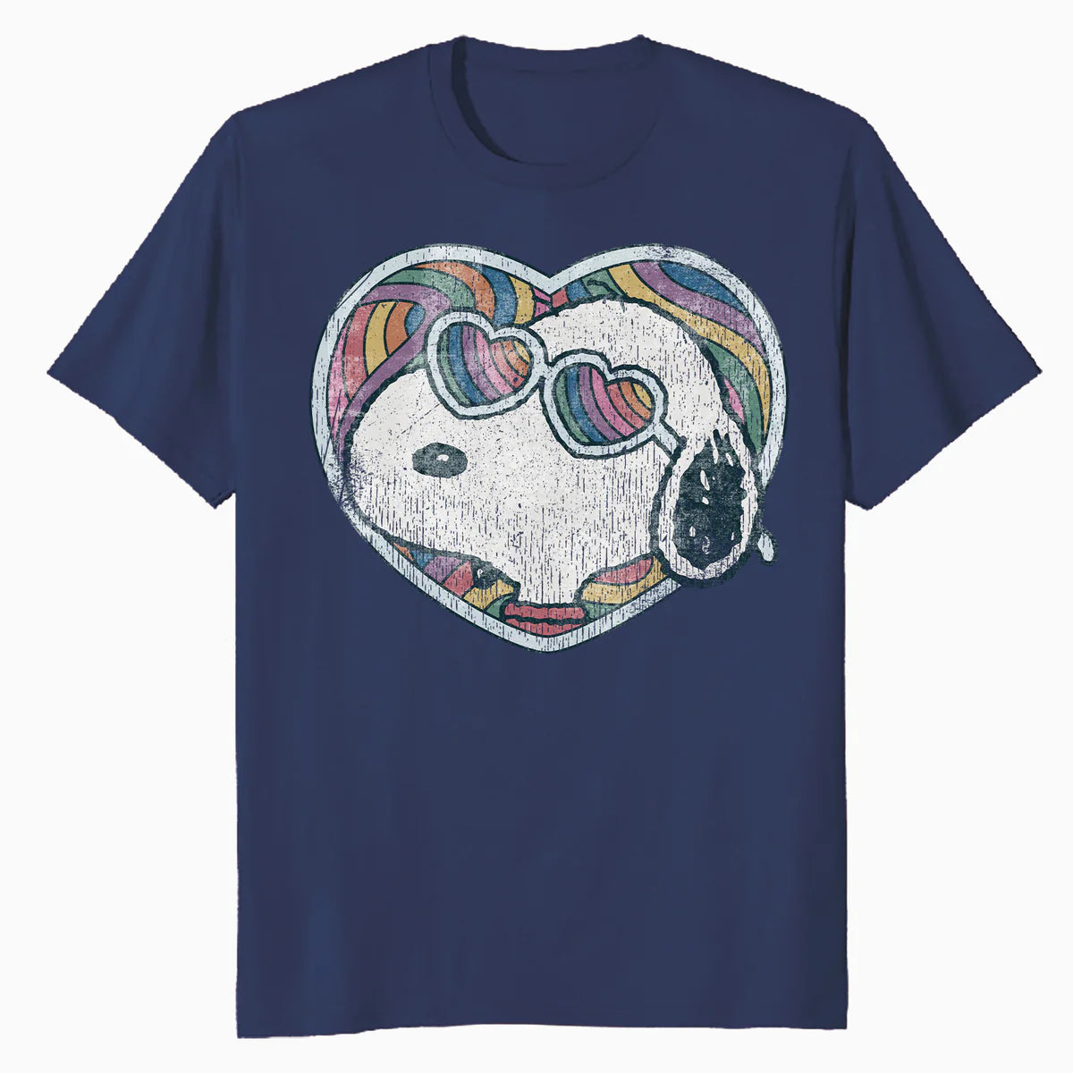 Peanuts Groovy Vibes Snoopy Love Heart Shades Retro Festival Official Men's T-Shirt