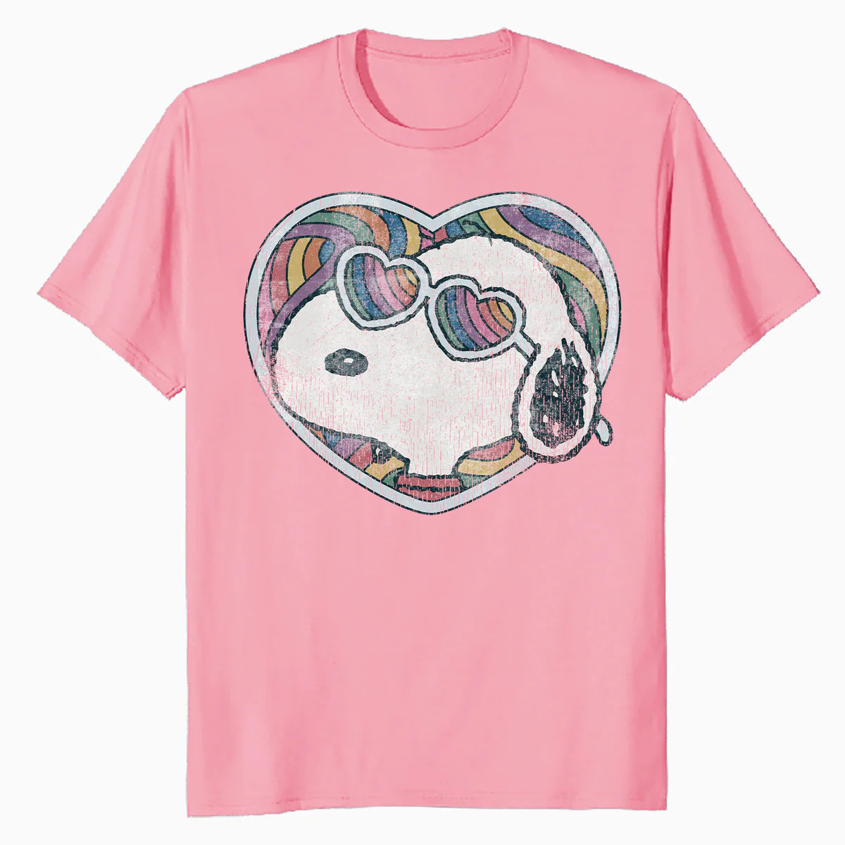 Peanuts Groovy Vibes Snoopy Love Heart Shades Retro Festival Official Men's T-Shirt
