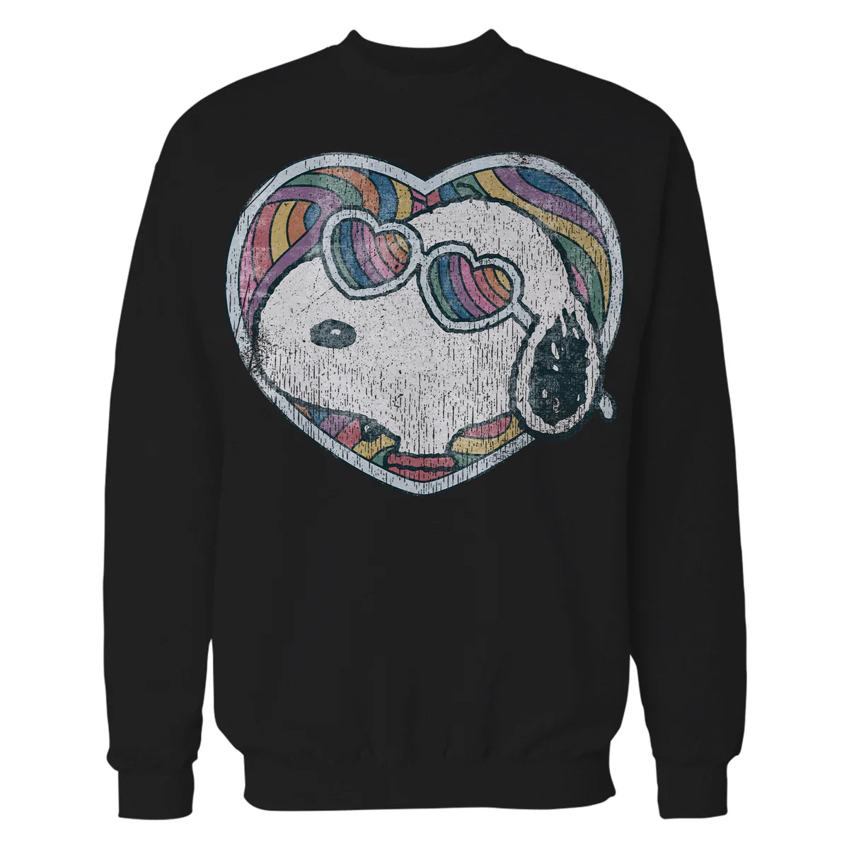 Peanuts Groovy Vibes Snoopy Love Heart Shades Retro Festival Official Sweatshirt