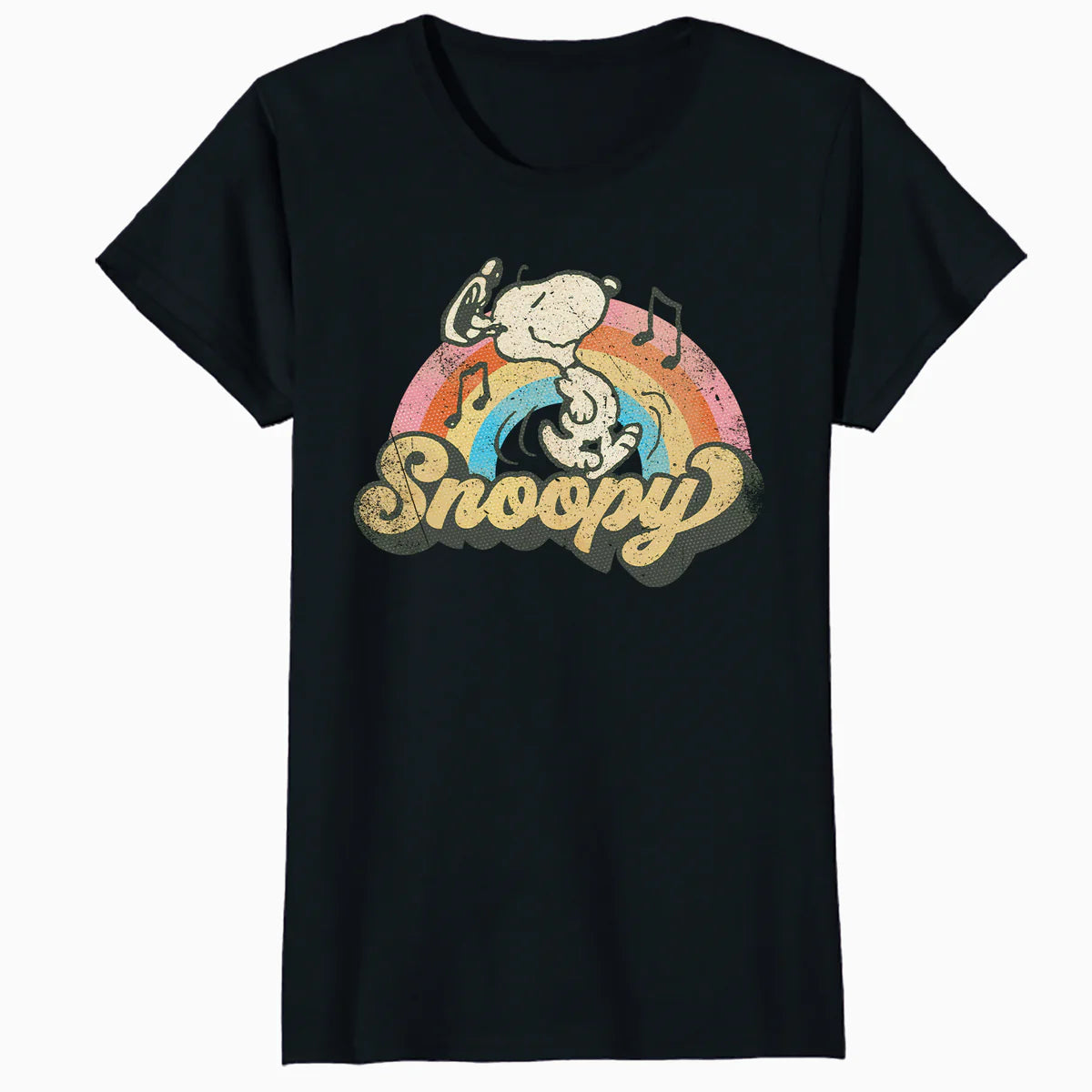 Peanuts Groovy Vibes Snoopy Music Retro Vintage 60s Festival Official Women's SKINNY FIT T-Shirt