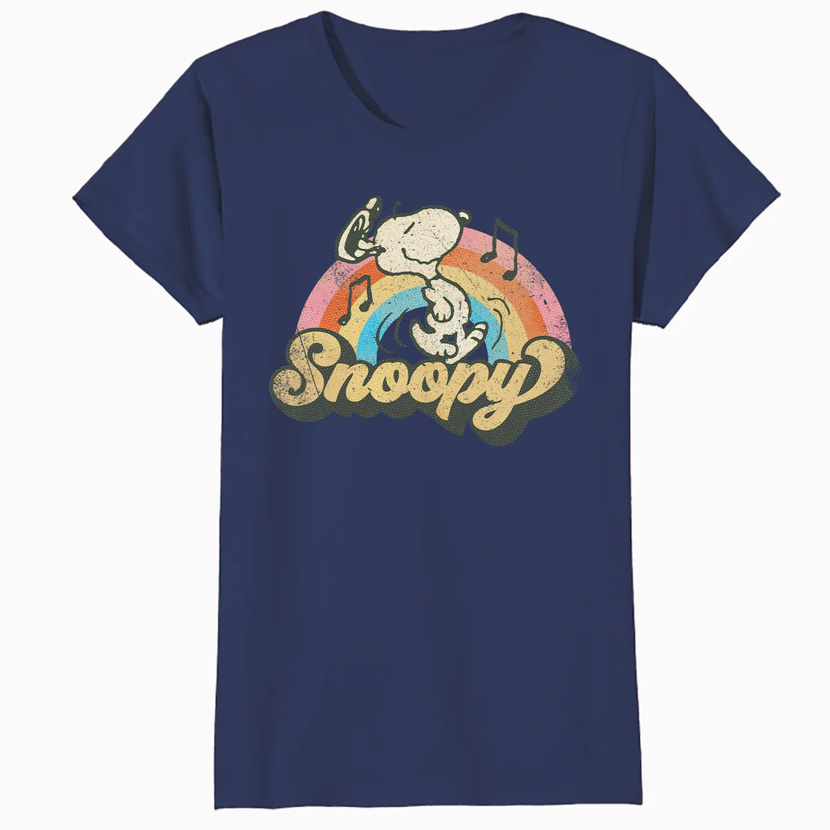 Peanuts Groovy Vibes Snoopy Music Retro Vintage 60s Festival Official Women's SKINNY FIT T-Shirt