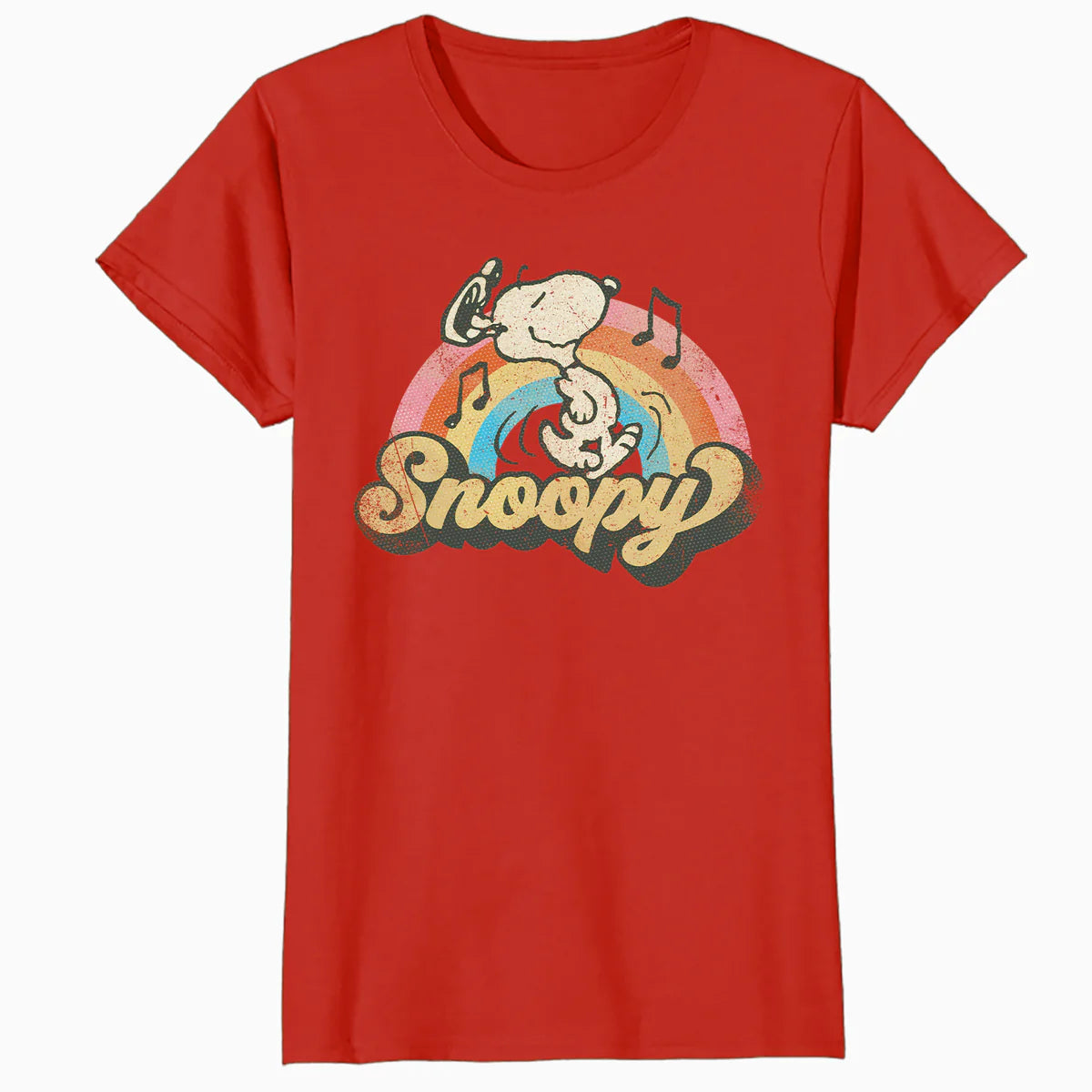 Peanuts Groovy Vibes Snoopy Music Retro Vintage 60s Festival Official Women's SKINNY FIT T-Shirt