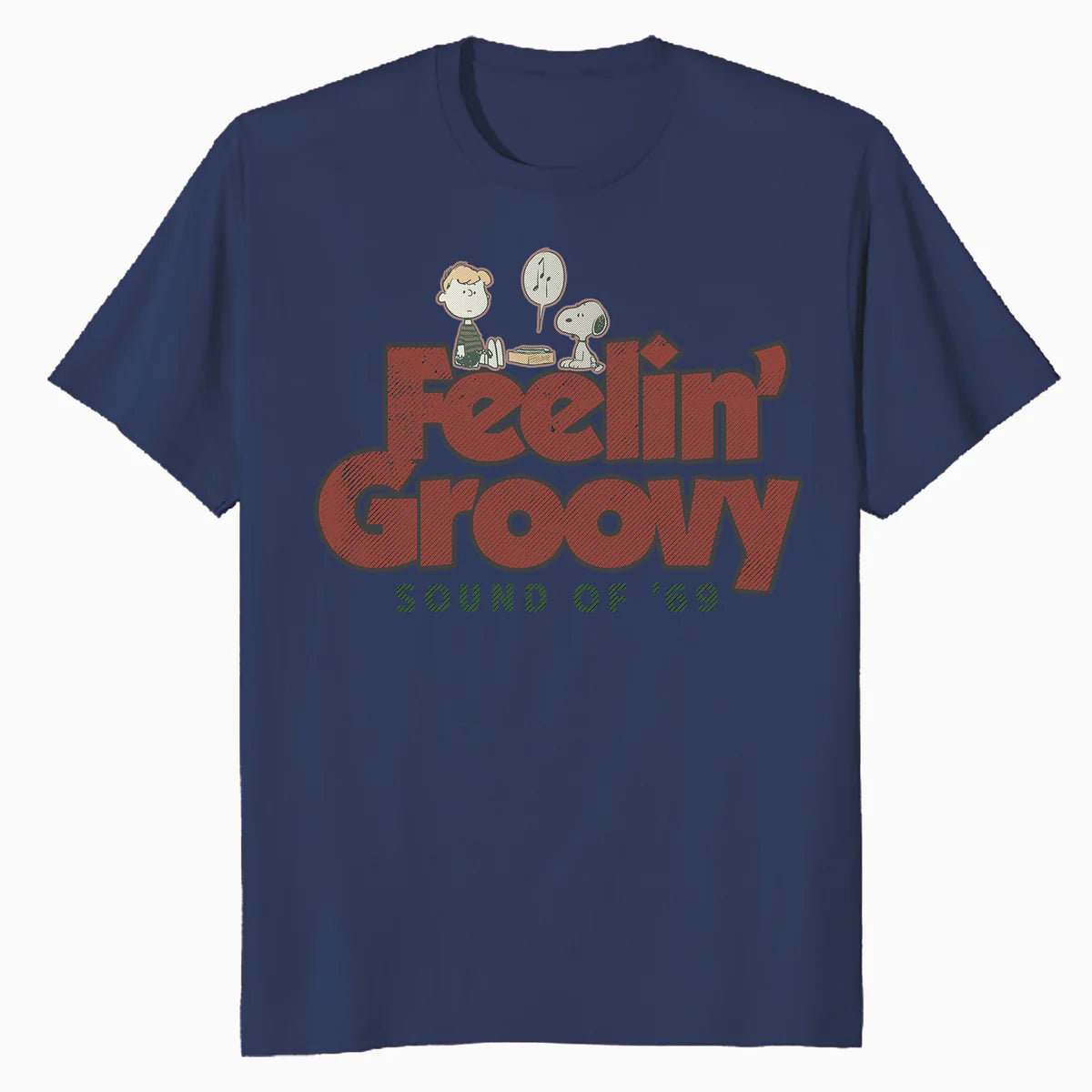Peanuts Groovy Vibes Snoopy Schroeder Feelin Retro Vintage Official Men's T-Shirt