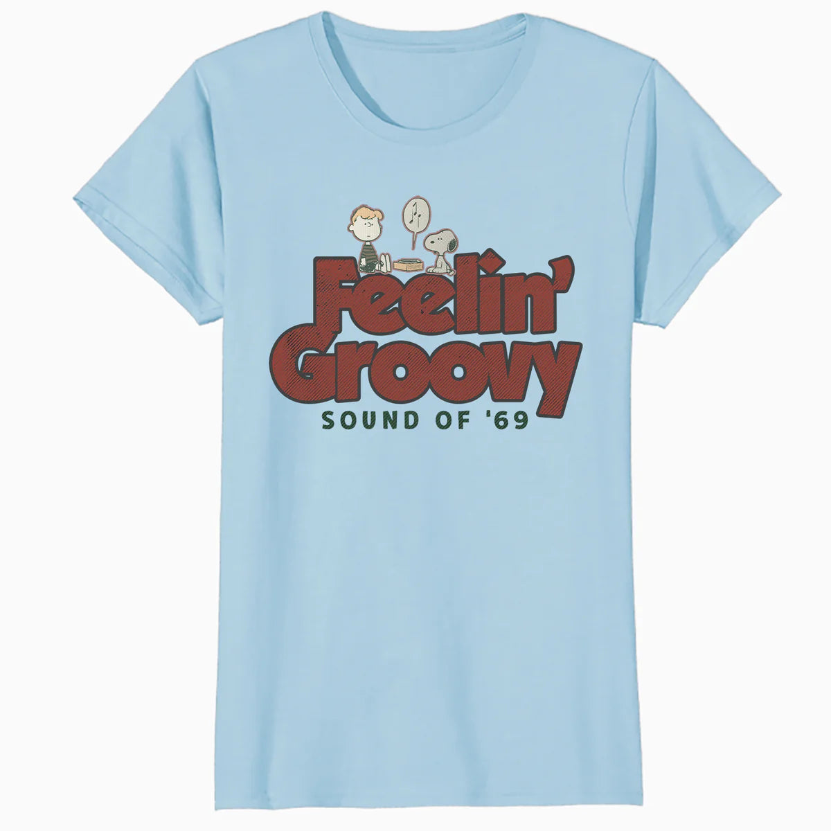 Peanuts Groovy Vibes Snoopy Schroeder Feelin Retro Vintage Official Women's SKINNY FIT T-Shirt