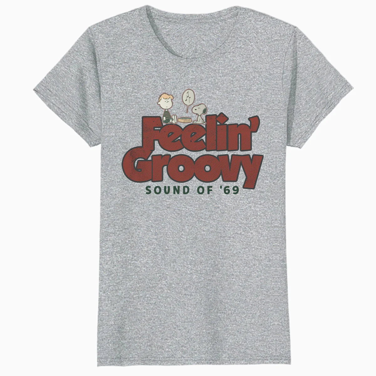 Peanuts Groovy Vibes Snoopy Schroeder Feelin Retro Vintage Official Women's SKINNY FIT T-Shirt