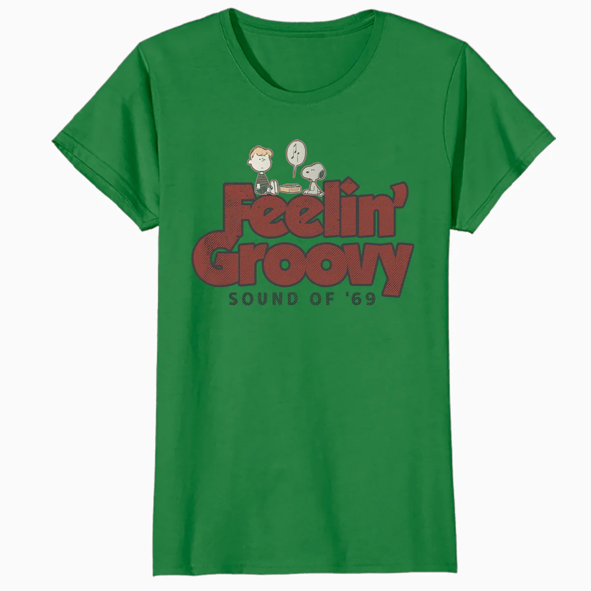 Peanuts Groovy Vibes Snoopy Schroeder Feelin Retro Vintage Official Women's SKINNY FIT T-Shirt
