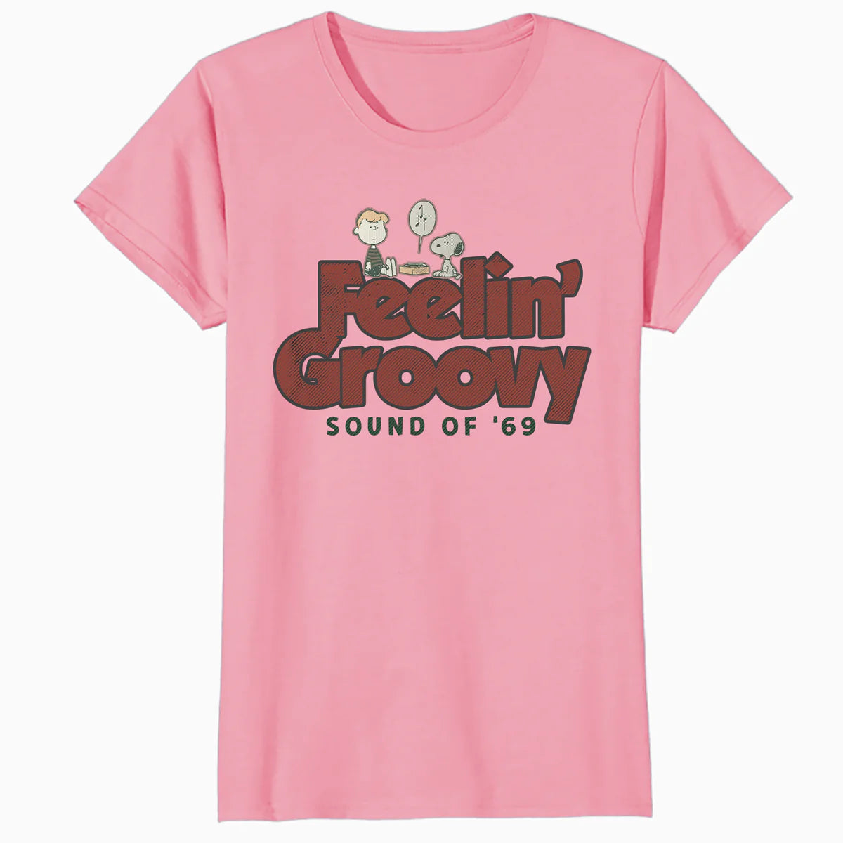 Peanuts Groovy Vibes Snoopy Schroeder Feelin Retro Vintage Official Women's SKINNY FIT T-Shirt