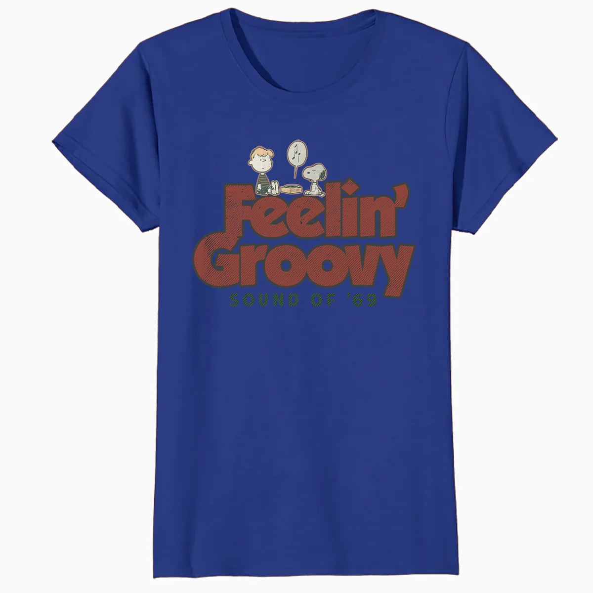 Peanuts Groovy Vibes Snoopy Schroeder Feelin Retro Vintage Official Women's SKINNY FIT T-Shirt