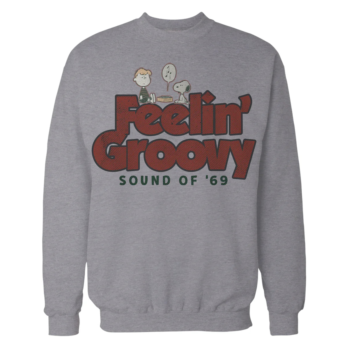 Peanuts Groovy Vibes Snoopy Schroeder Feelin Retro Vintage Official Sweatshirt