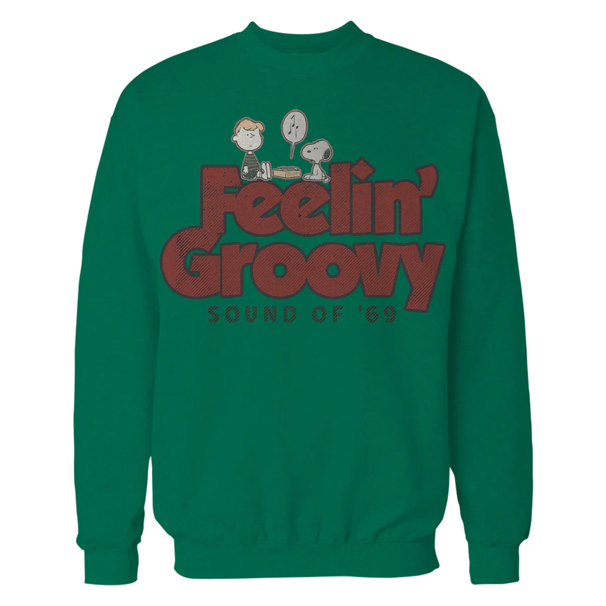 Peanuts Groovy Vibes Snoopy Schroeder Feelin Retro Vintage Official Sweatshirt