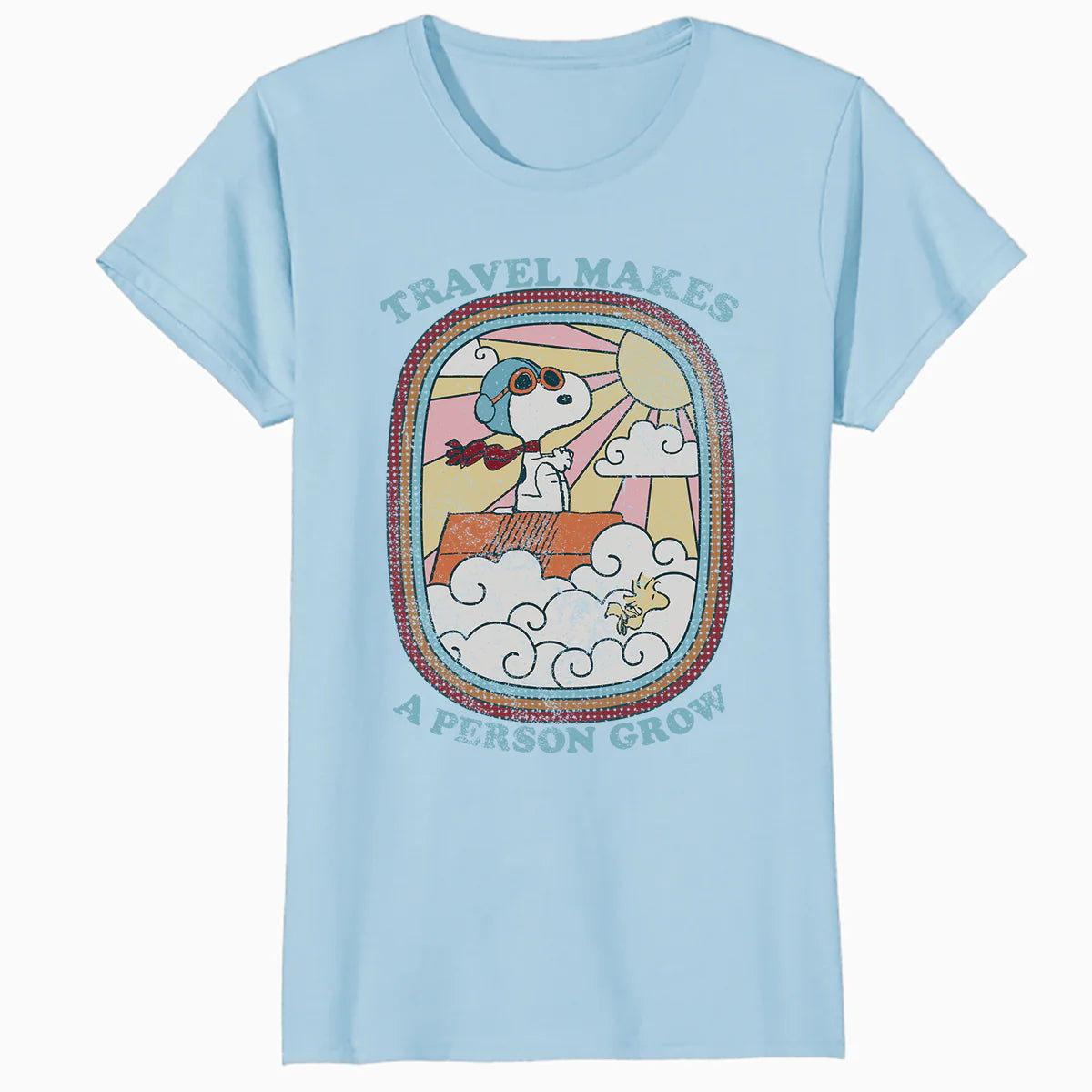 Peanuts Groovy Vibes Snoopy Summer Holiday Vintage 60s 70s Official Women's SKINNY FIT T-Shirt