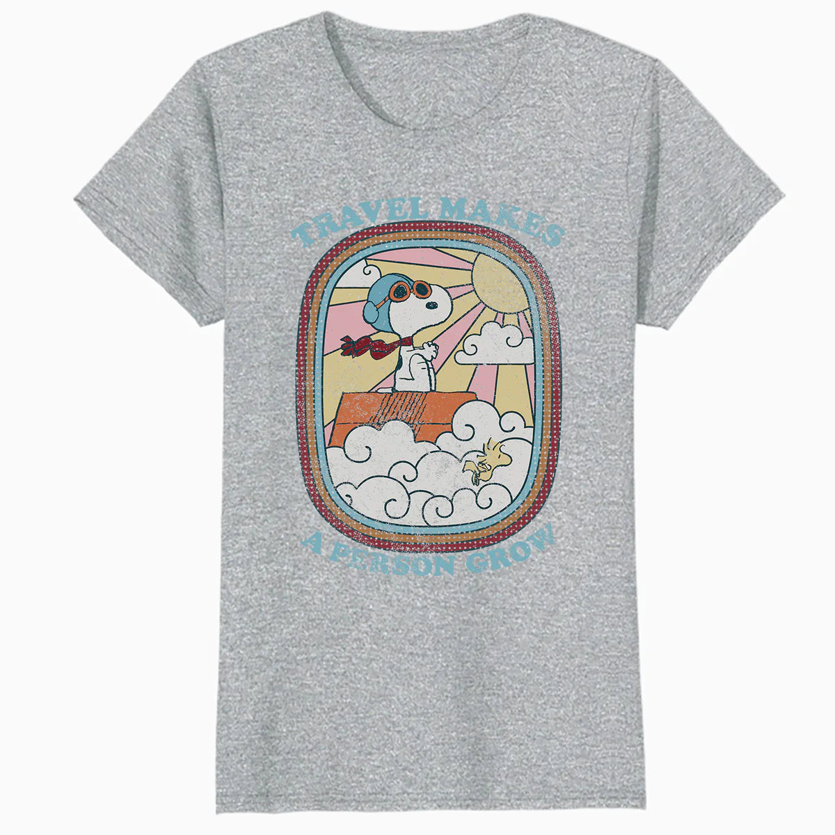Peanuts Groovy Vibes Snoopy Summer Holiday Vintage 60s 70s Official Women's SKINNY FIT T-Shirt