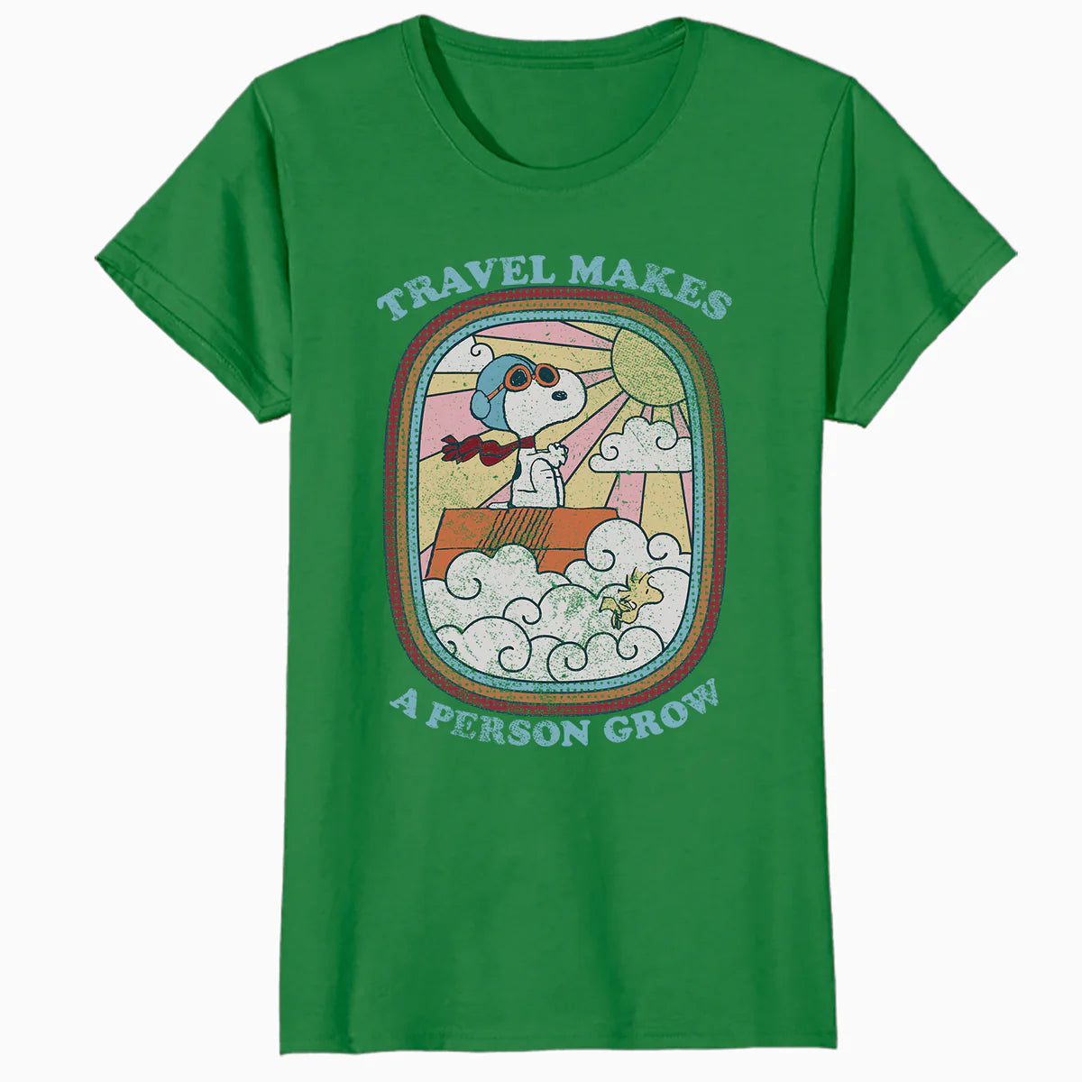 Peanuts Groovy Vibes Snoopy Summer Holiday Vintage 60s 70s Official Women's SKINNY FIT T-Shirt
