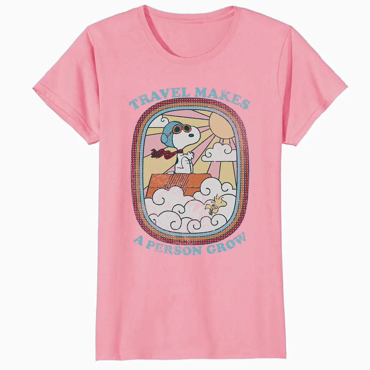 Peanuts Groovy Vibes Snoopy Summer Holiday Vintage 60s 70s Official Women's SKINNY FIT T-Shirt