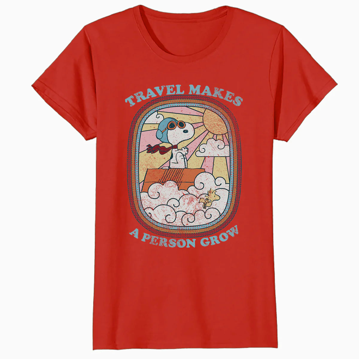 Peanuts Groovy Vibes Snoopy Summer Holiday Vintage 60s 70s Official Women's SKINNY FIT T-Shirt