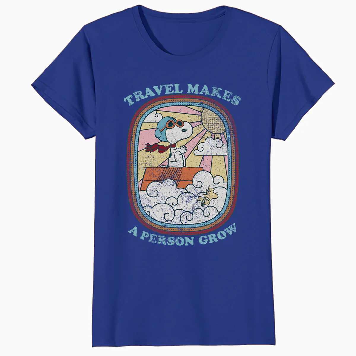 Peanuts Groovy Vibes Snoopy Summer Holiday Vintage 60s 70s Official Women's SKINNY FIT T-Shirt