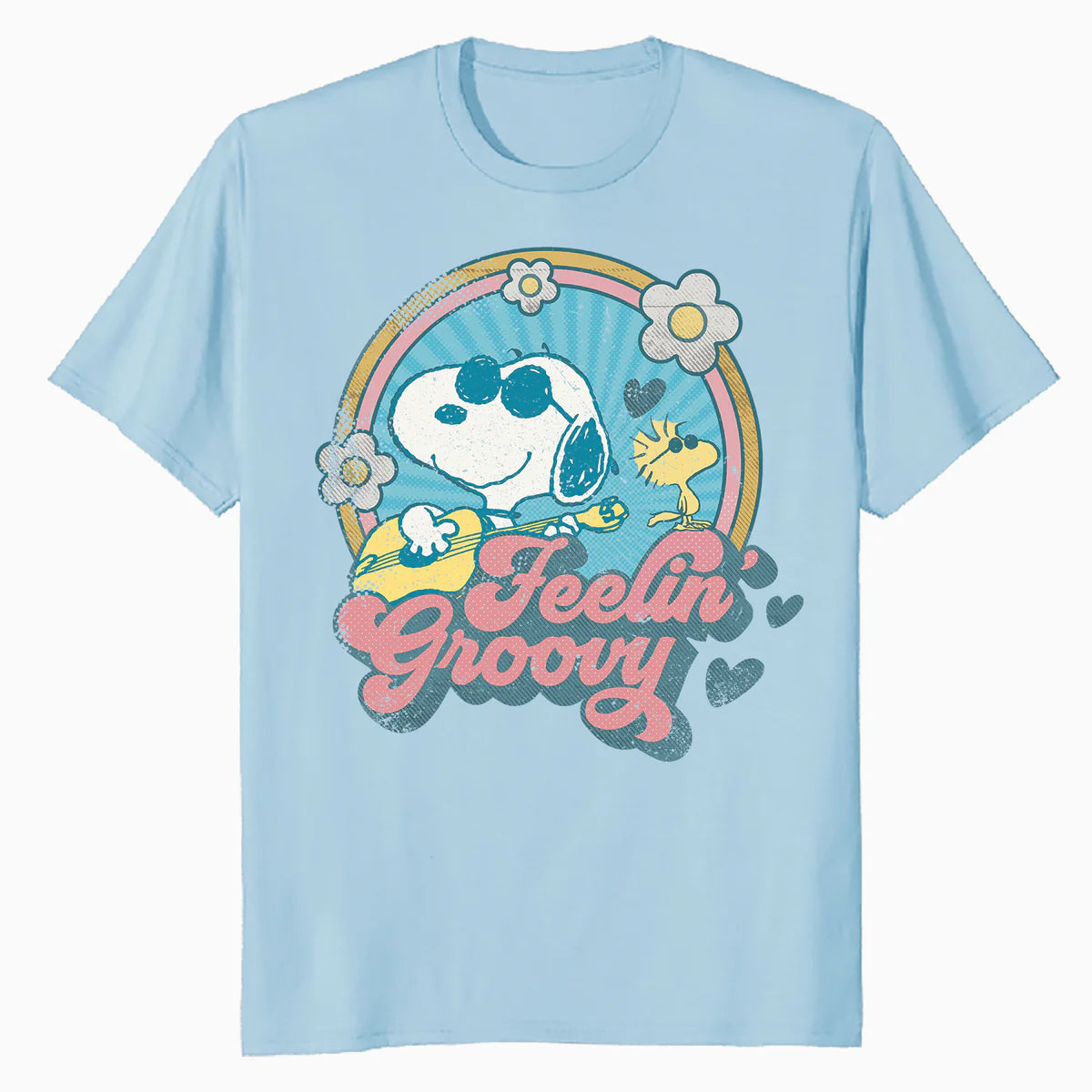 Peanuts Groovy Vibes Snoopy Woodstock Feelin Retro Festival Official Men's T-Shirt