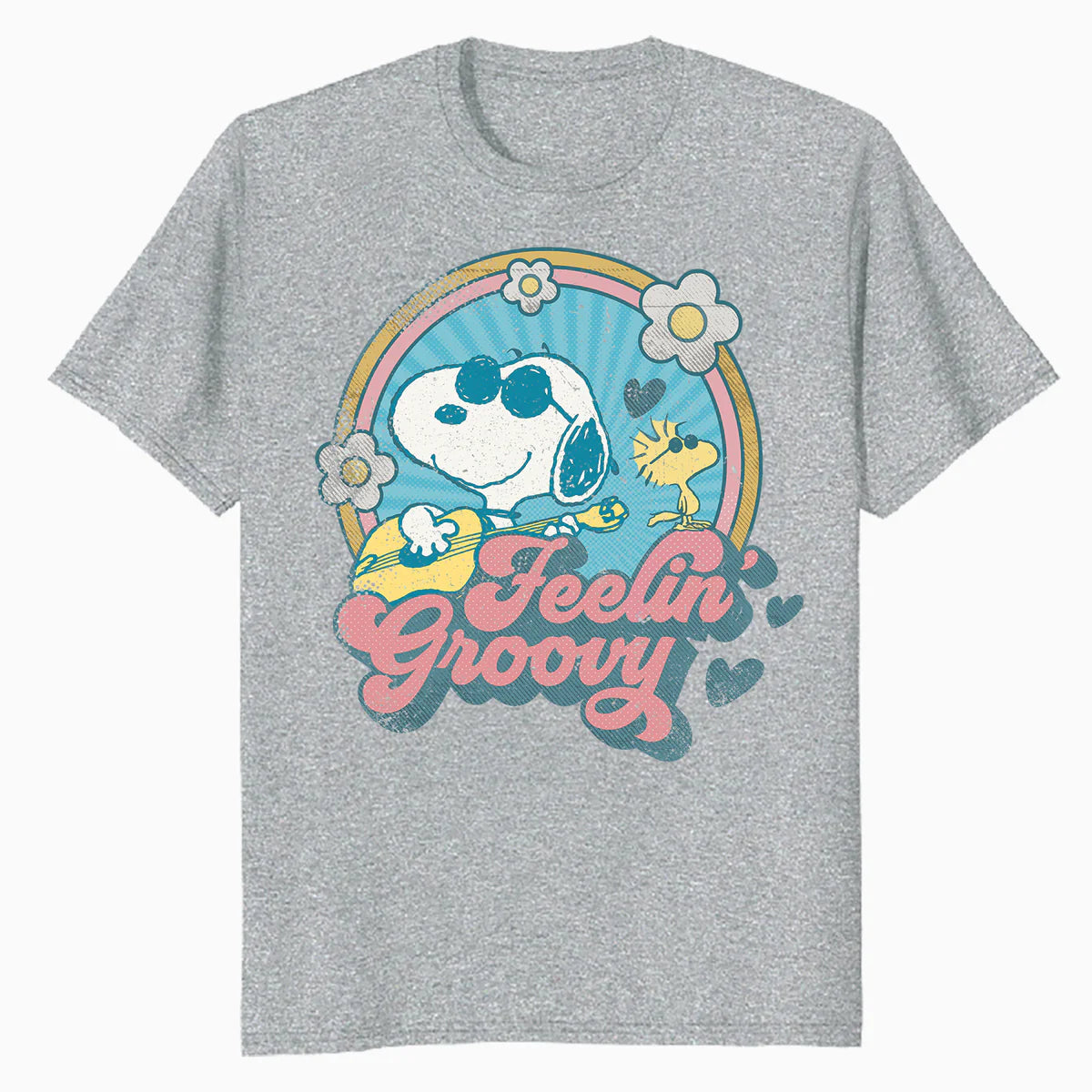 Peanuts Groovy Vibes Snoopy Woodstock Feelin Retro Festival Official Men's T-Shirt