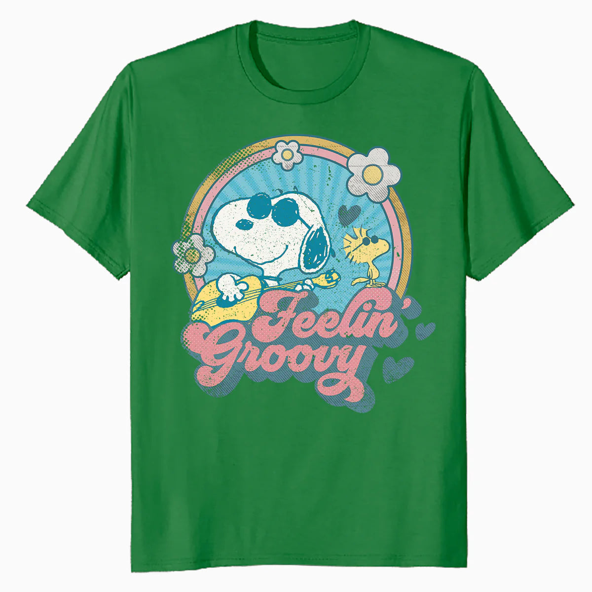 Peanuts Groovy Vibes Snoopy Woodstock Feelin Retro Festival Official Men's T-Shirt