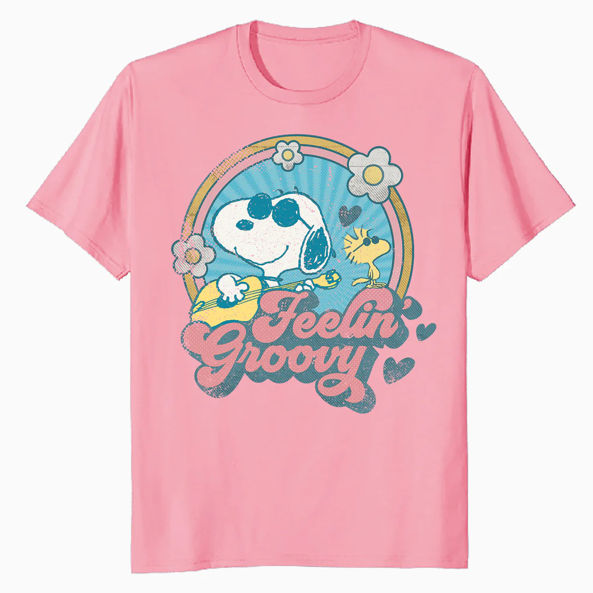 Peanuts Groovy Vibes Snoopy Woodstock Feelin Retro Festival Official Men's T-Shirt