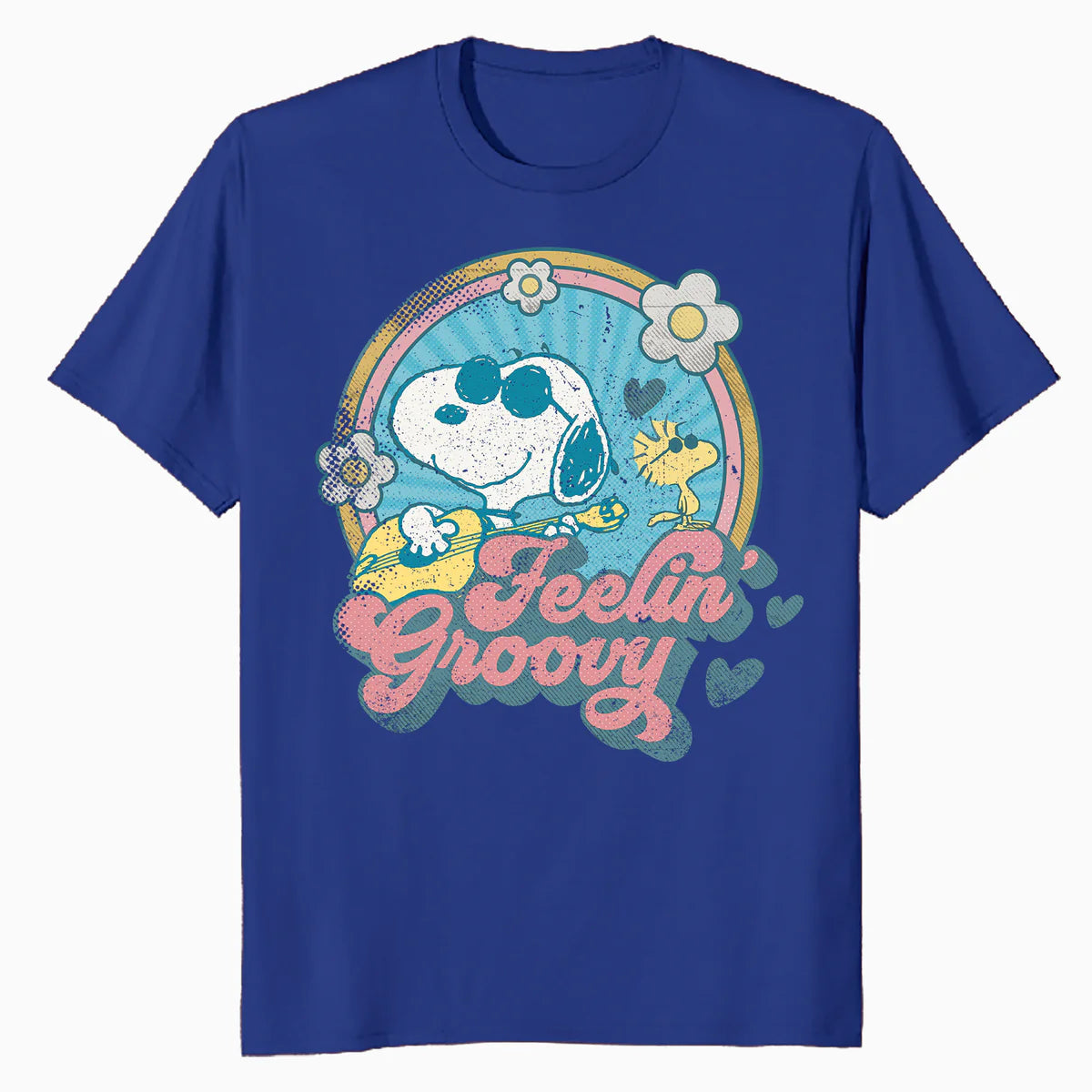 Peanuts Groovy Vibes Snoopy Woodstock Feelin Retro Festival Official Men's T-Shirt