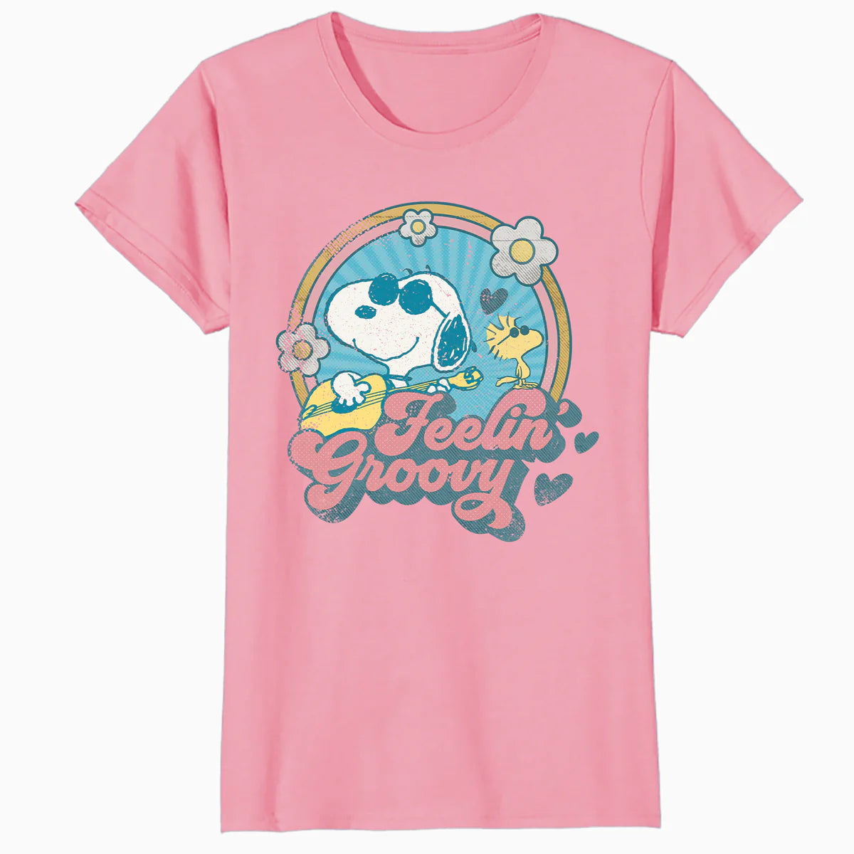 Peanuts Groovy Vibes Snoopy Woodstock Feelin Retro Festival Official Women's SKINNY FIT T-Shirt