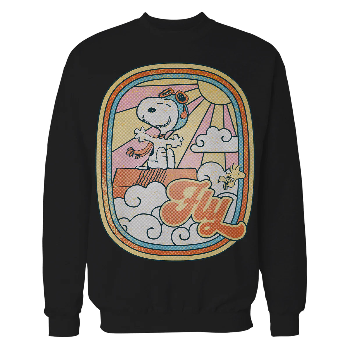 Peanuts Groovy Vibes Snoopy Woodstock Flying Ace Vintage 70s Official Sweatshirt