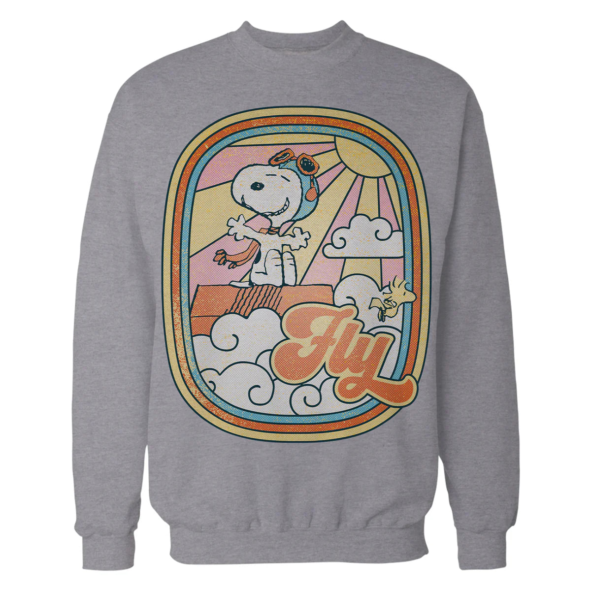 Peanuts Groovy Vibes Snoopy Woodstock Flying Ace Vintage 70s Official Sweatshirt