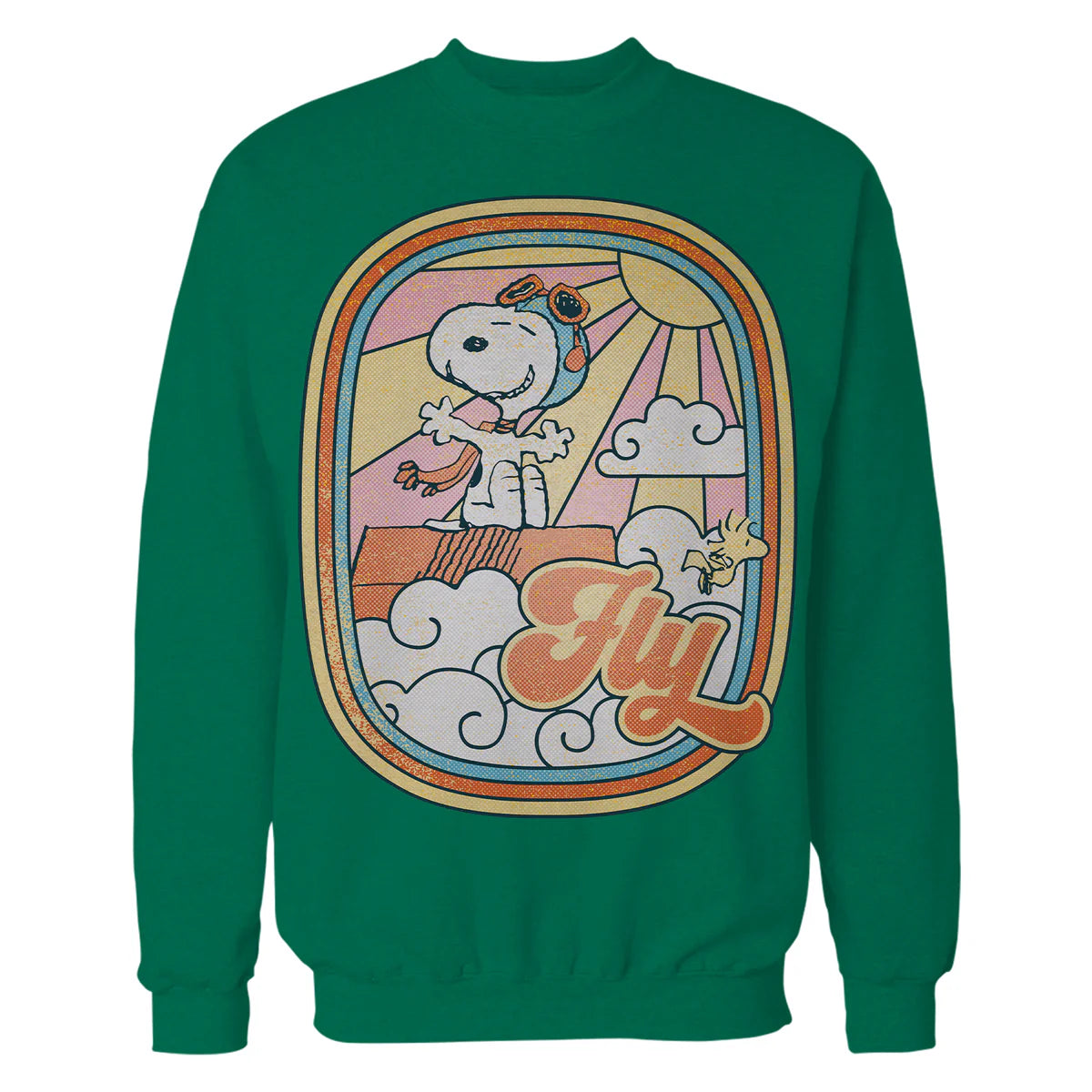 Peanuts Groovy Vibes Snoopy Woodstock Flying Ace Vintage 70s Official Sweatshirt