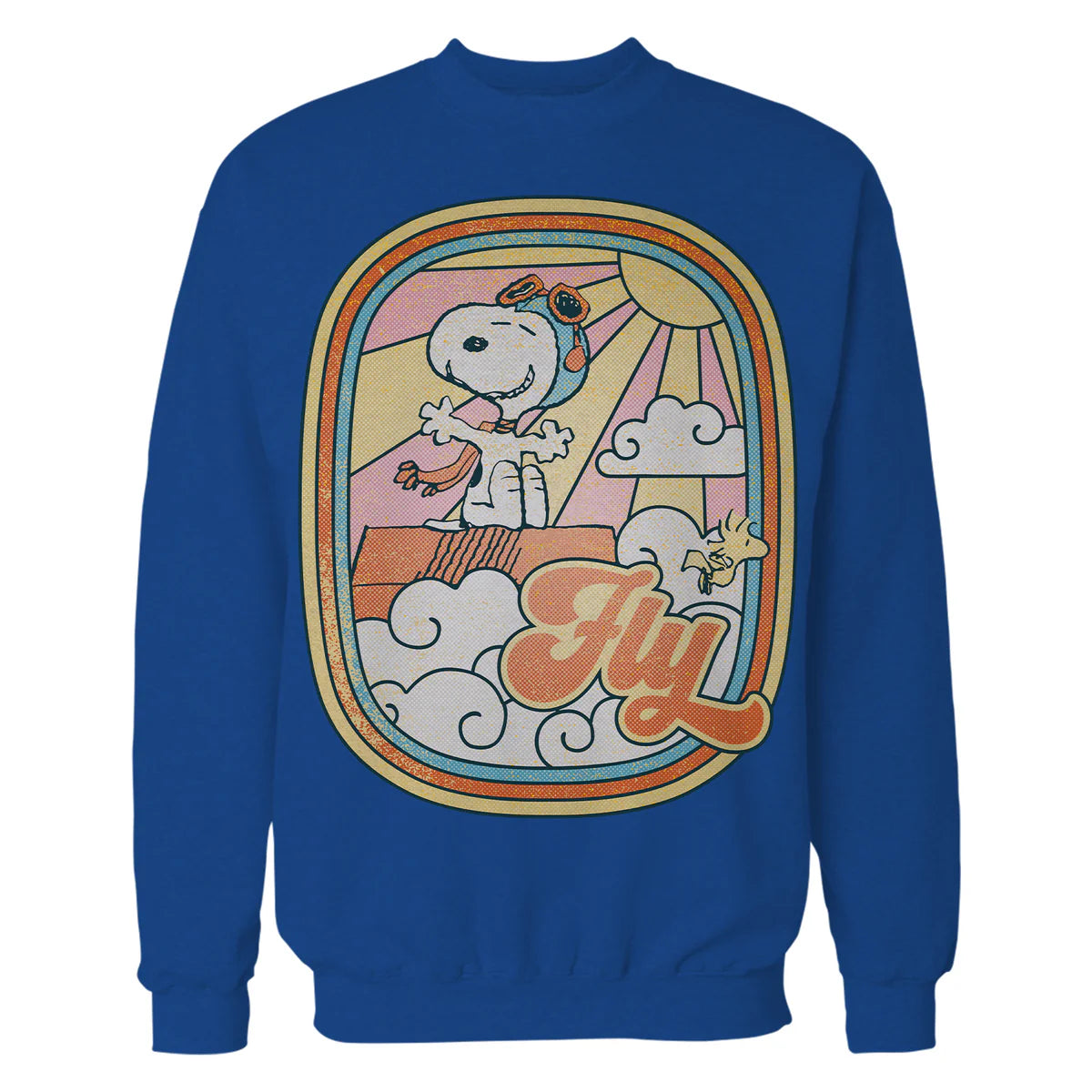 Peanuts Groovy Vibes Snoopy Woodstock Flying Ace Vintage 70s Official Sweatshirt