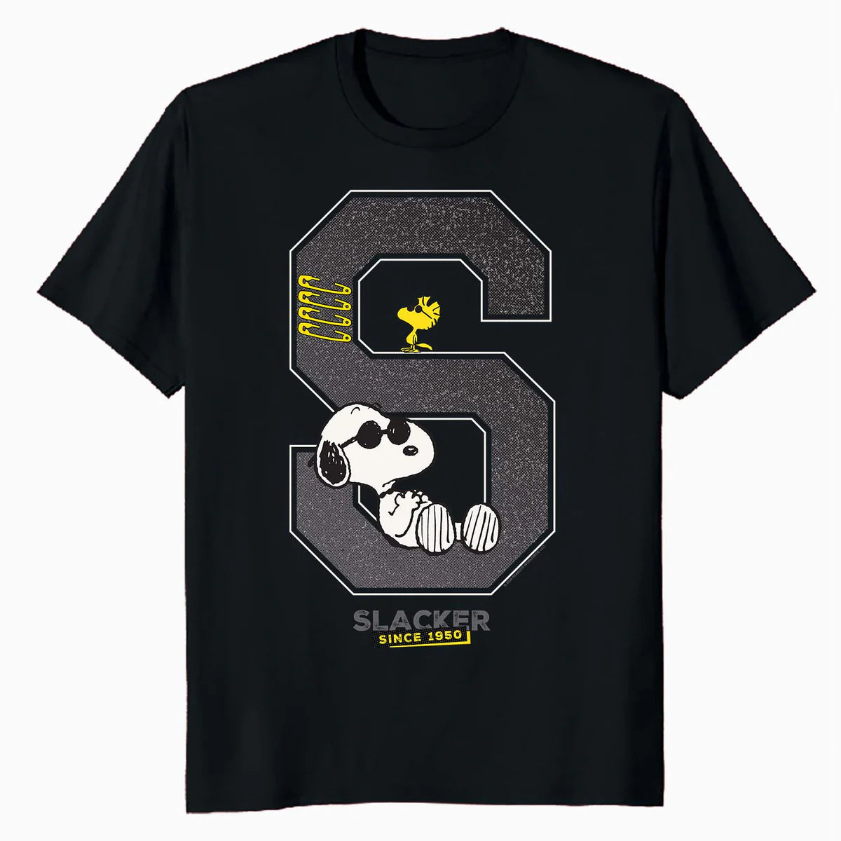 Peanuts Grunge Varsity Snoopy Woodstock Slacker 50s Retro Official Men's T-Shirt