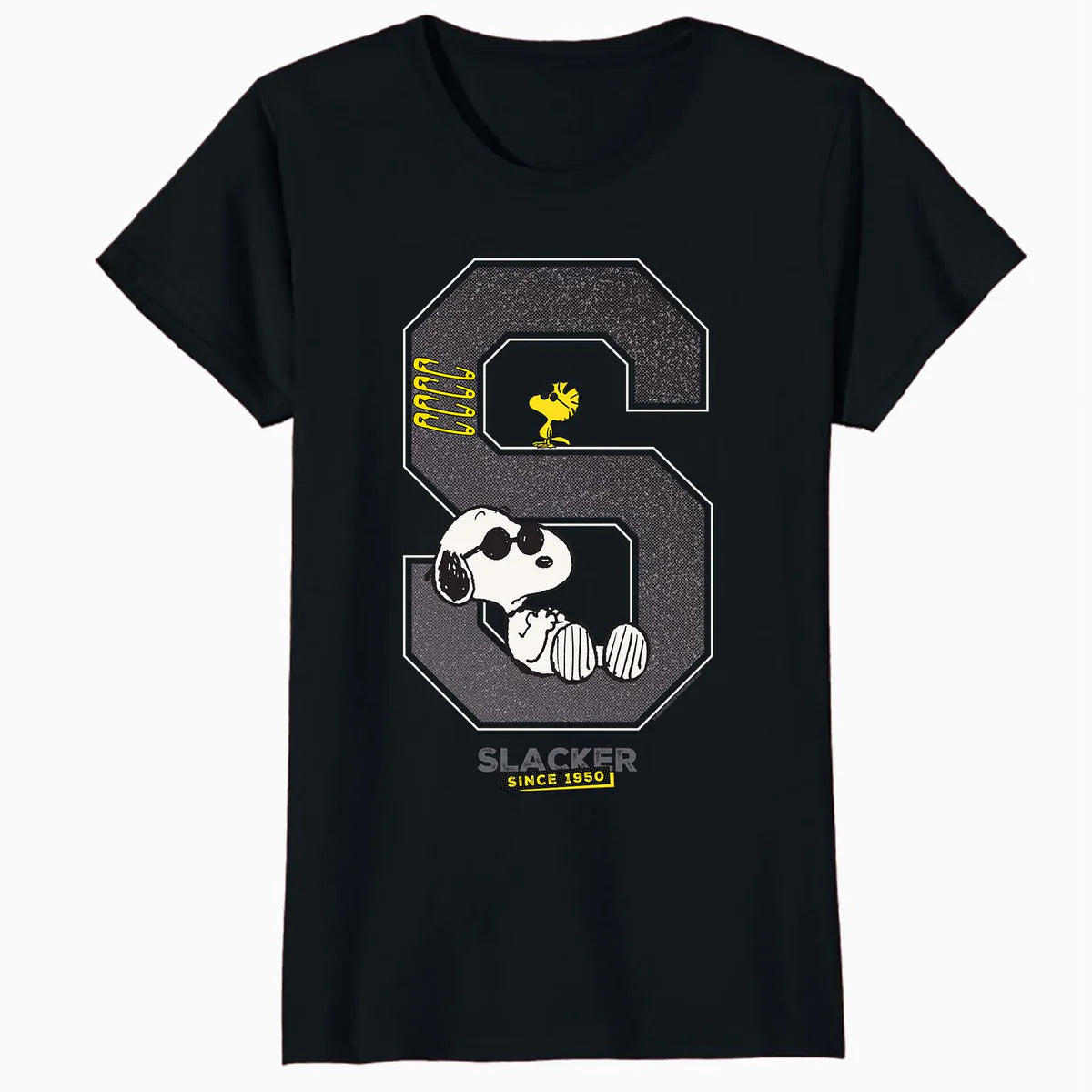 Peanuts Grunge Varsity Snoopy Woodstock Slacker 50s Retro Official Women's SKINNY FIT T-Shirt