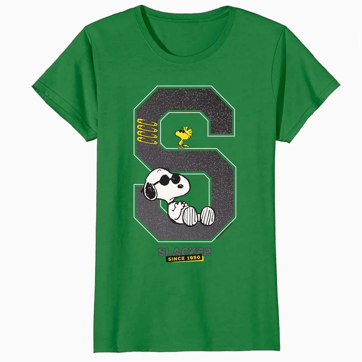Peanuts Grunge Varsity Snoopy Woodstock Slacker 50s Retro Official Women's SKINNY FIT T-Shirt