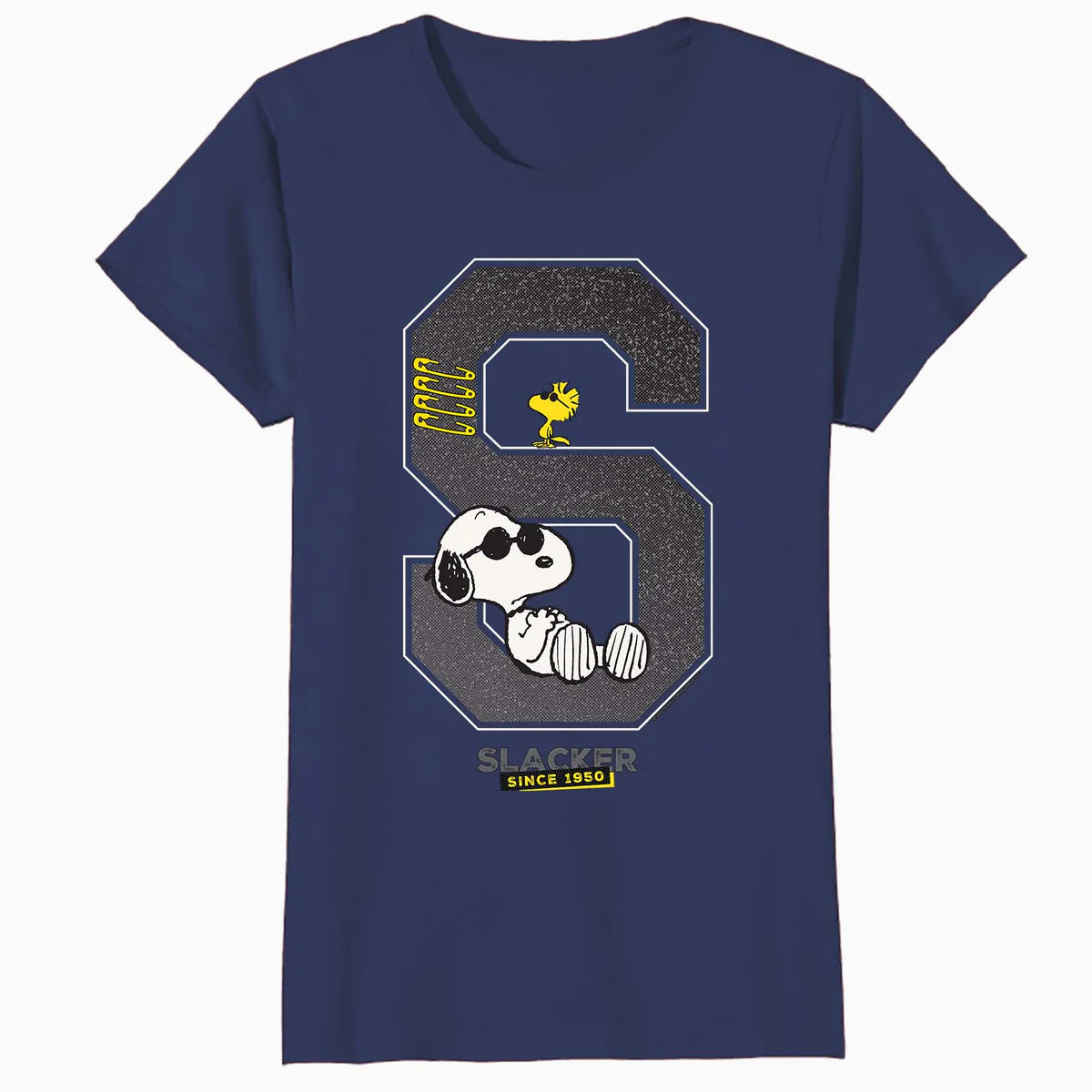 Peanuts Grunge Varsity Snoopy Woodstock Slacker 50s Retro Official Women's SKINNY FIT T-Shirt