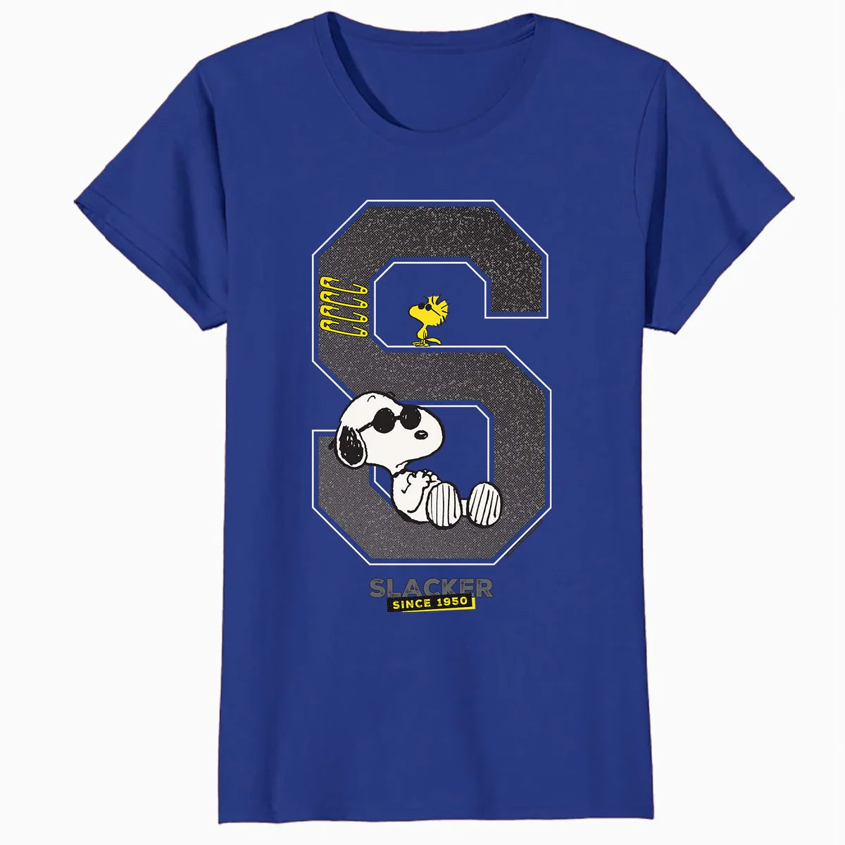 Peanuts Grunge Varsity Snoopy Woodstock Slacker 50s Retro Official Women's SKINNY FIT T-Shirt