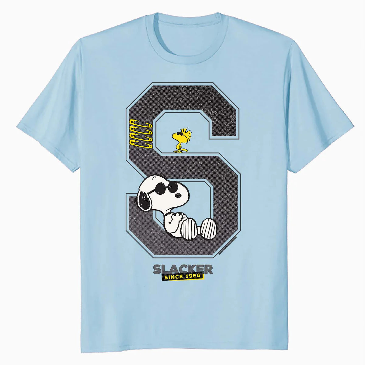 Peanuts Grunge Varsity Snoopy Woodstock Slacker 50s Retro Official Men's T-Shirt