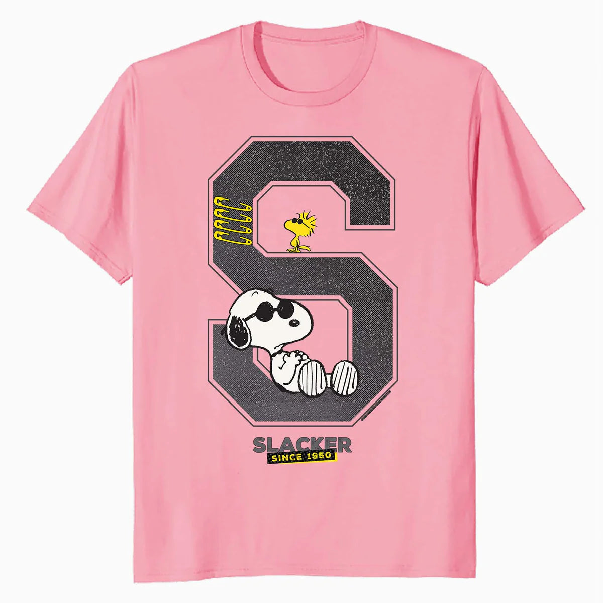Peanuts Grunge Varsity Snoopy Woodstock Slacker 50s Retro Official Men's T-Shirt