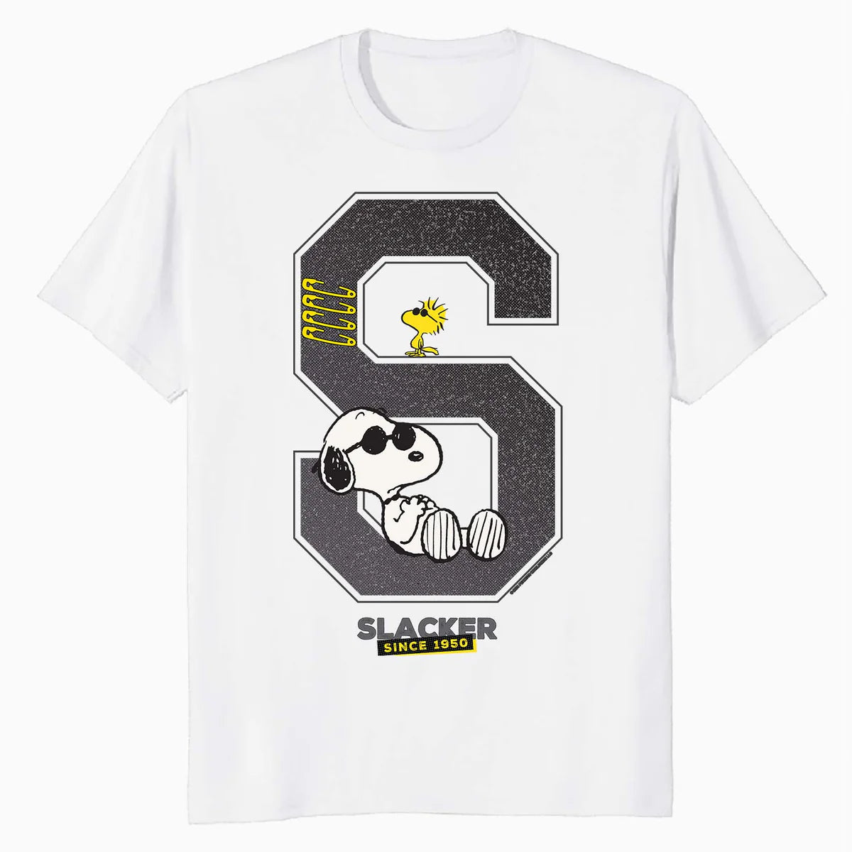Peanuts Grunge Varsity Snoopy Woodstock Slacker 50s Retro Official Men's T-Shirt