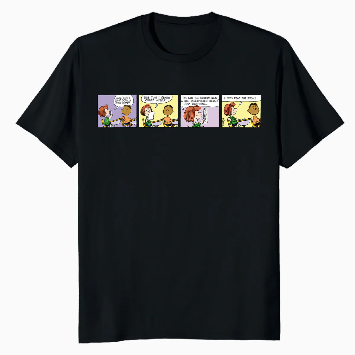 Peanuts Peppermint Patty Franklin School Homework Comic Strip Retro Official Men's T-Shirt