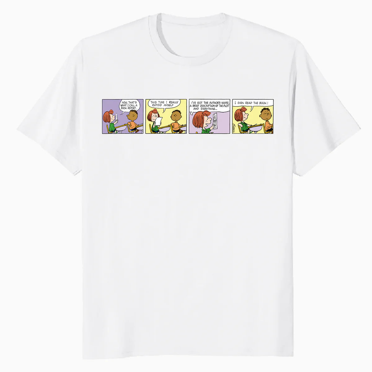 Peanuts Peppermint Patty Franklin School Homework Comic Strip Retro Official Men's T-Shirt