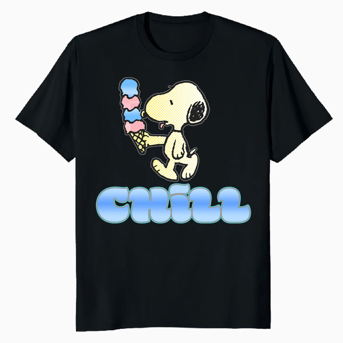 Peanuts Snoopy Chill Ice Cream Summer Cool Vibes Retro Official Men's T-Shirt