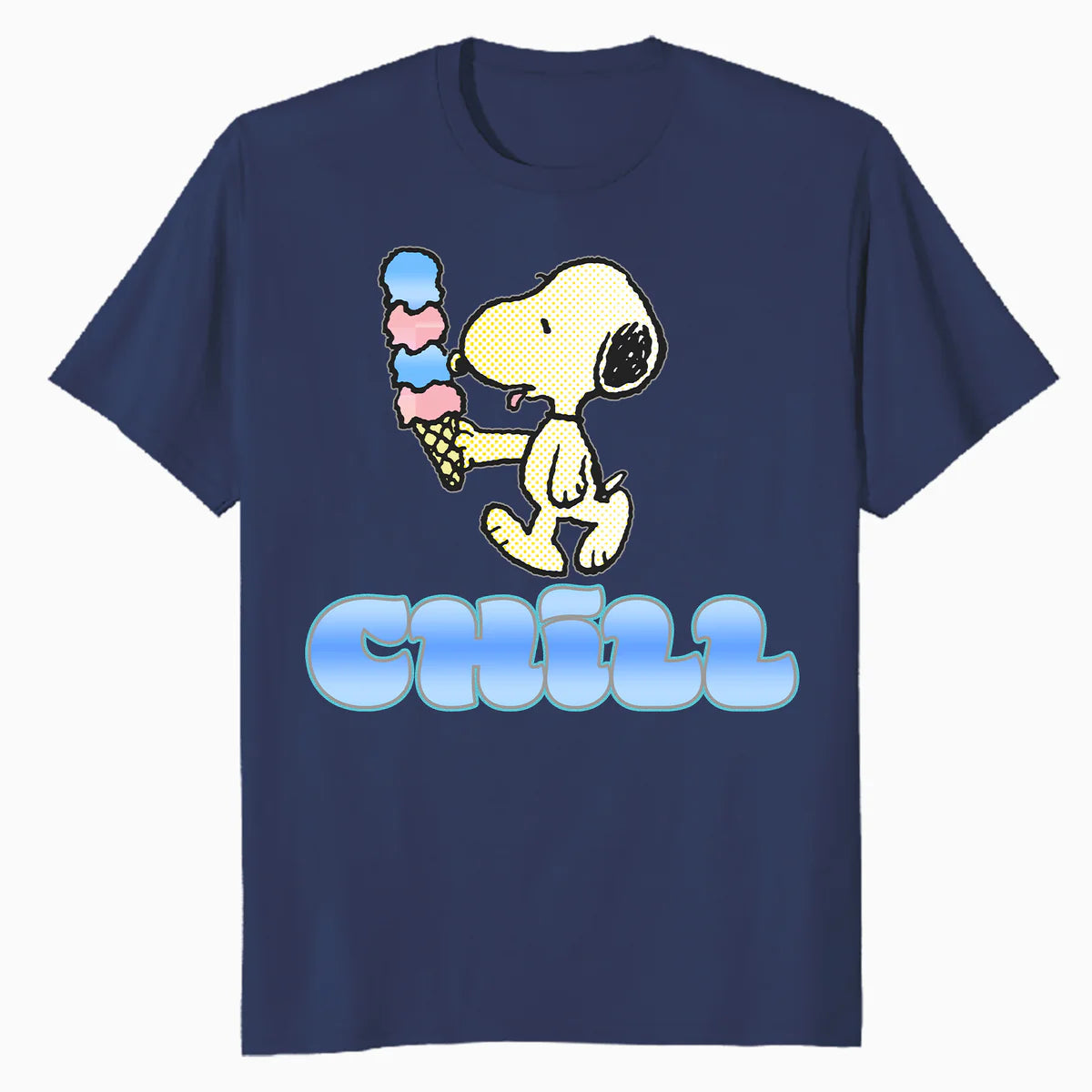 Peanuts Snoopy Chill Ice Cream Summer Cool Vibes Retro Official Men's T-Shirt