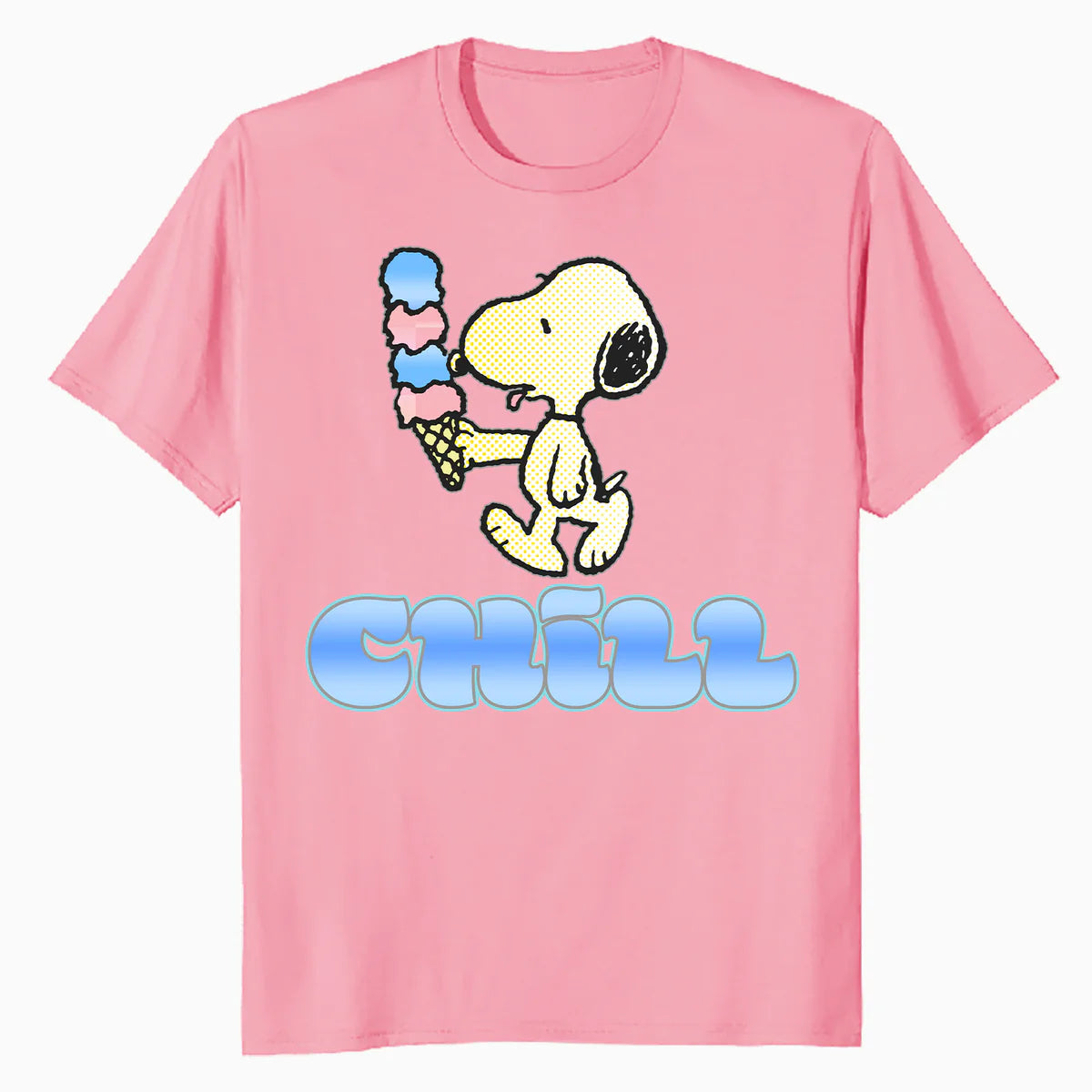 Peanuts Snoopy Chill Ice Cream Summer Cool Vibes Retro Official Men's T-Shirt