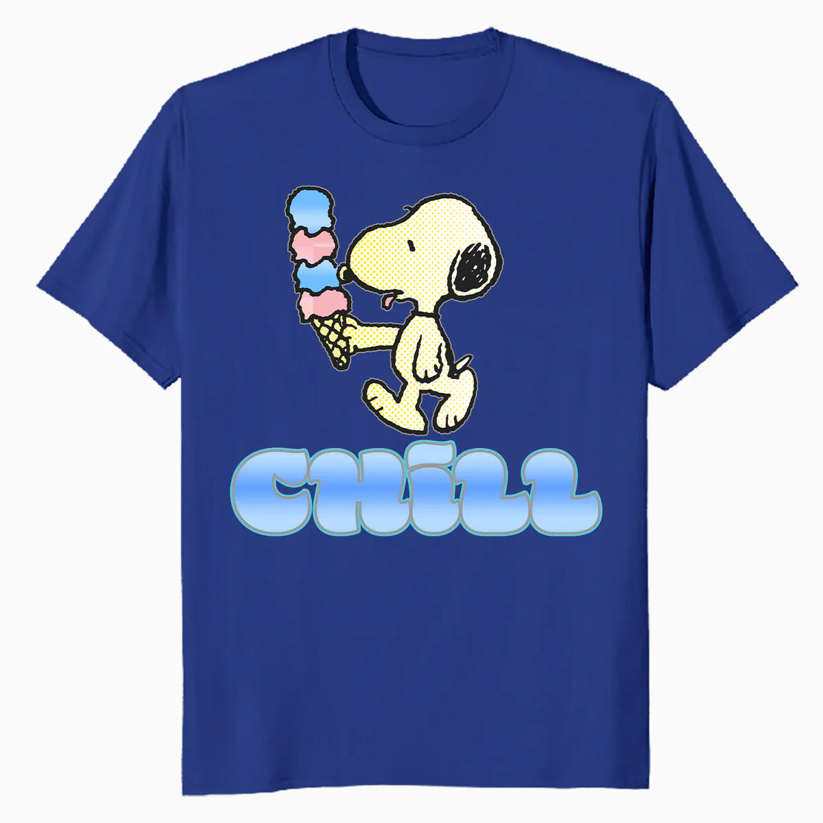 Peanuts Snoopy Chill Ice Cream Summer Cool Vibes Retro Official Men's T-Shirt