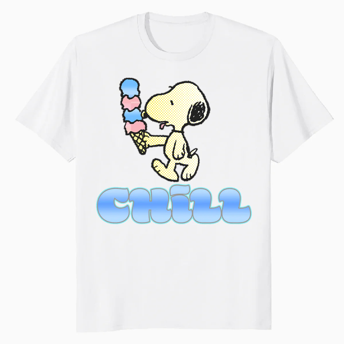 Peanuts Snoopy Chill Ice Cream Summer Cool Vibes Retro Official Men's T-Shirt