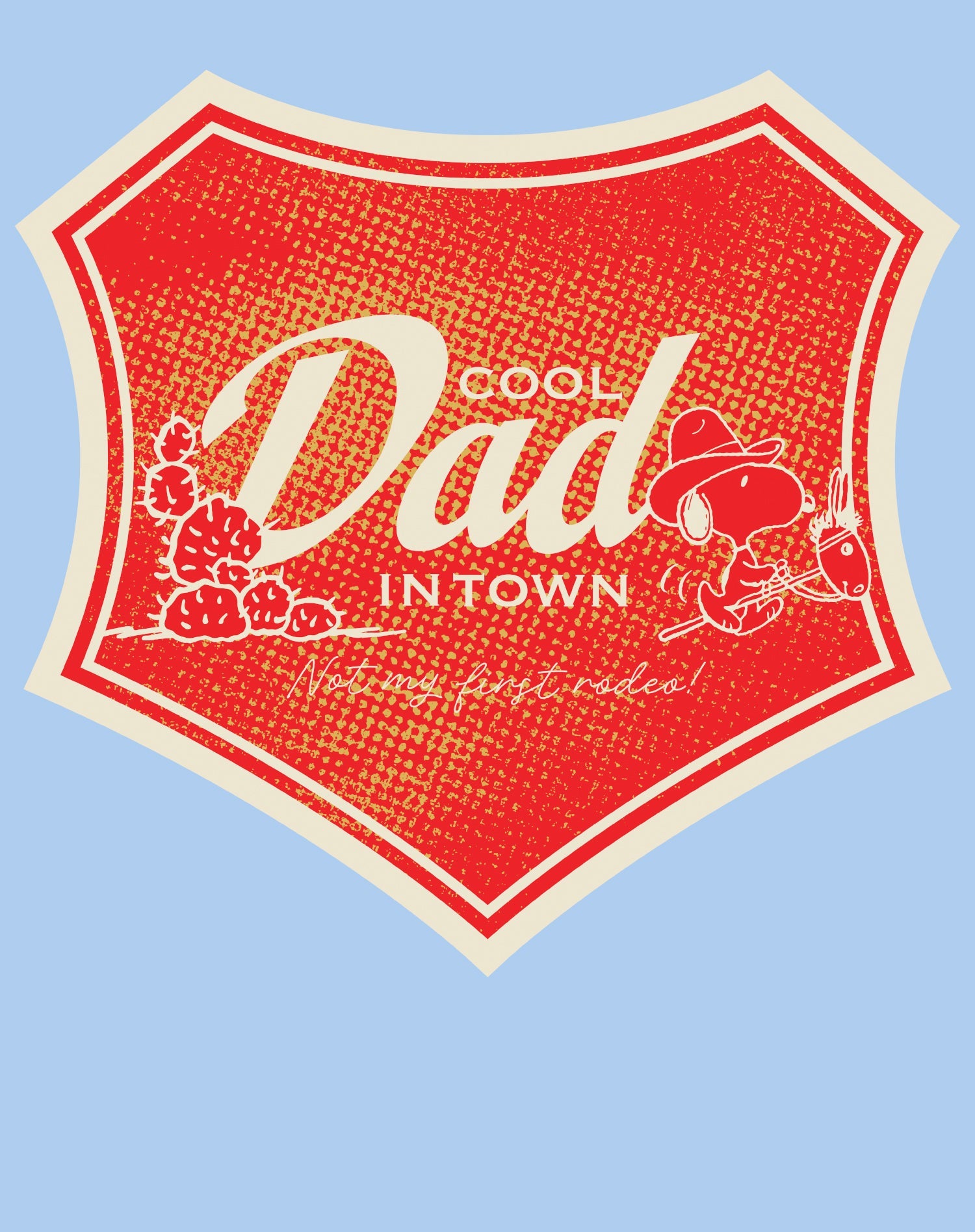 Peanuts Snoopy Fathers Day Cool Best Greatest Dad Rodeo Cowboy Retro Official Men's T-Shirt